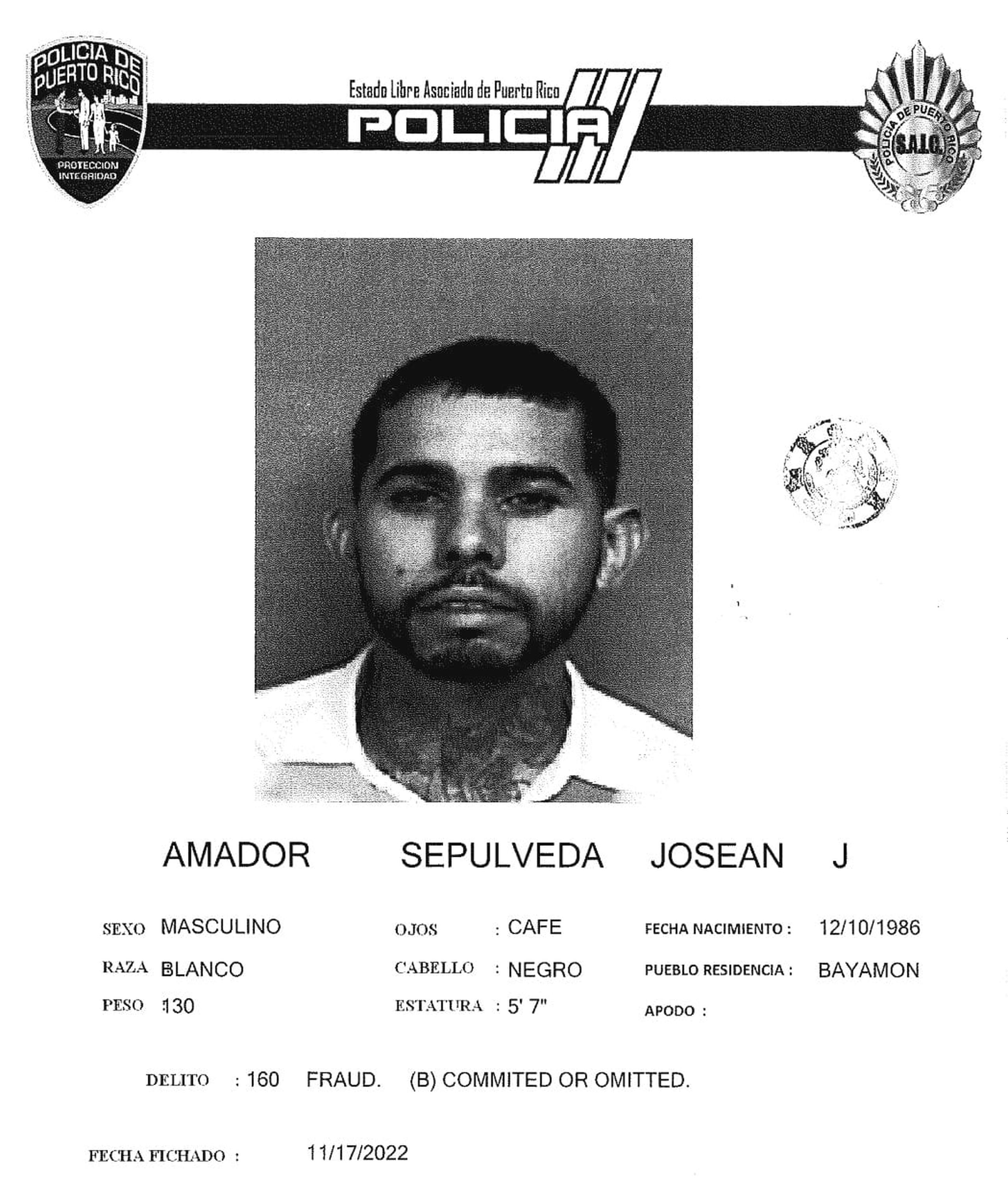 Josean J. Amador Sepúlveda fue acusado por fraude.