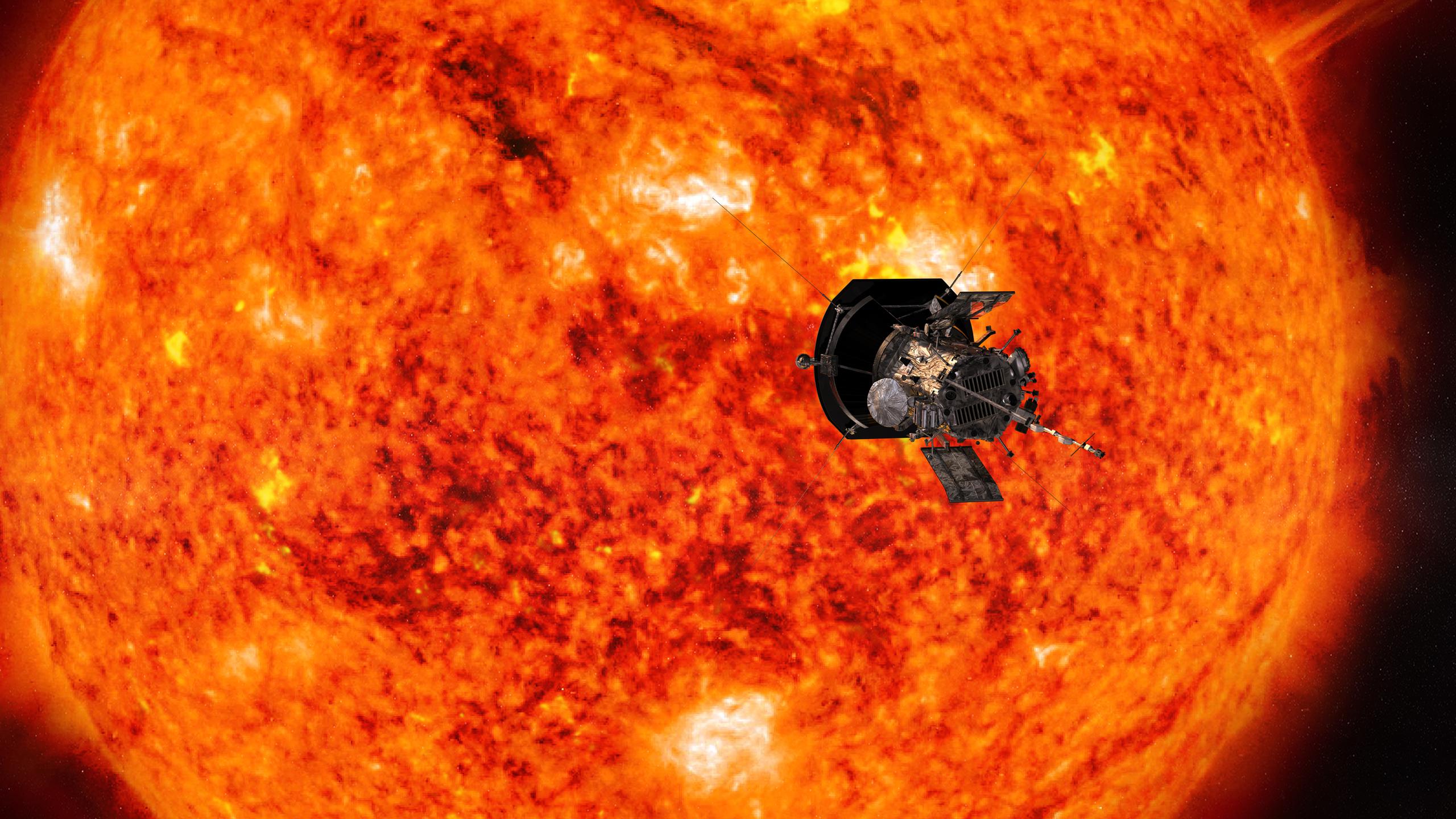 Esta ilustración de la NASA muestra la Sonda Solar Parquer acercándose al Sol
