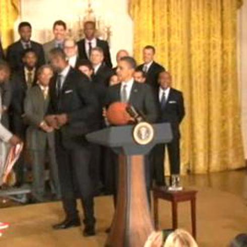 Barack Obama recibe a los Miami Heat en la Casa Blanca