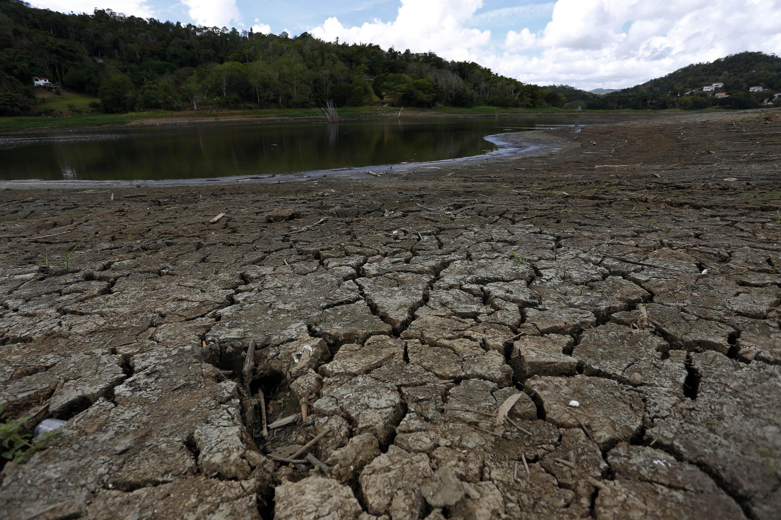 Vista de una lago de Puerto Rico afectado por la sequía, en una fotografía de archivo. (EFE/Thais Llorca)