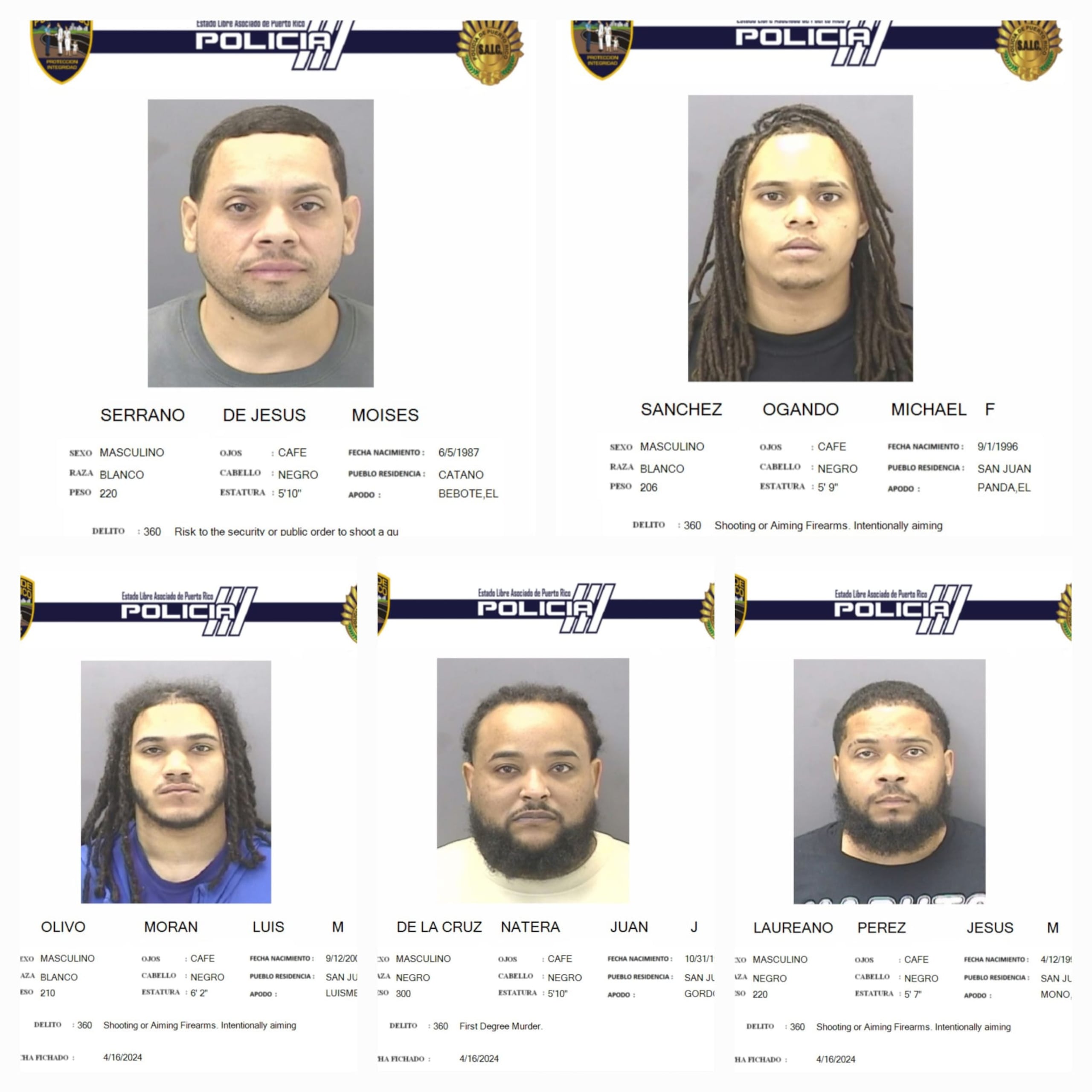 Cinco arrestados de los 12 acusados por la masacre reportada el 28 de julio de 2022 en el residencial Juan C. Cordero Dávila, en Hato Rey.