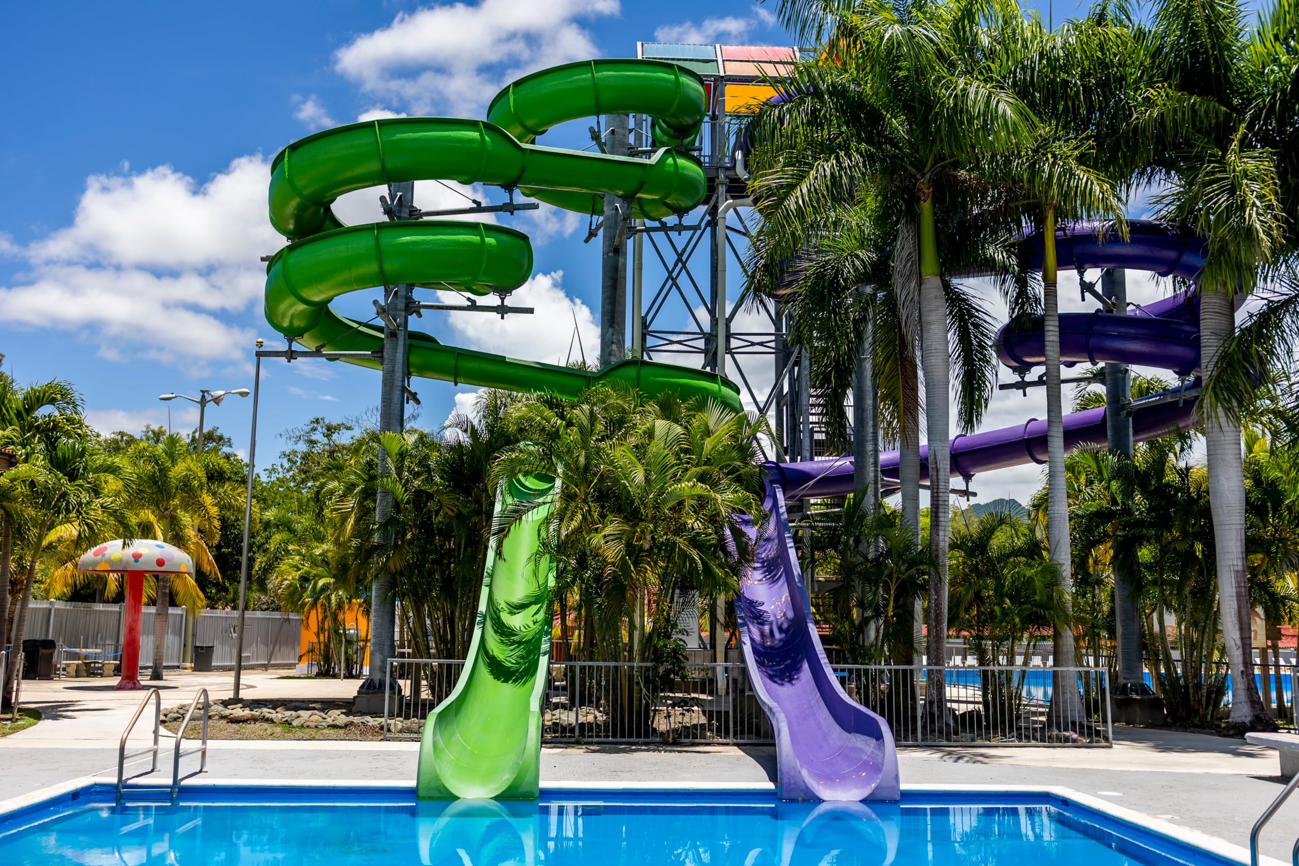 Chorreras en el Olimpia Water Park.