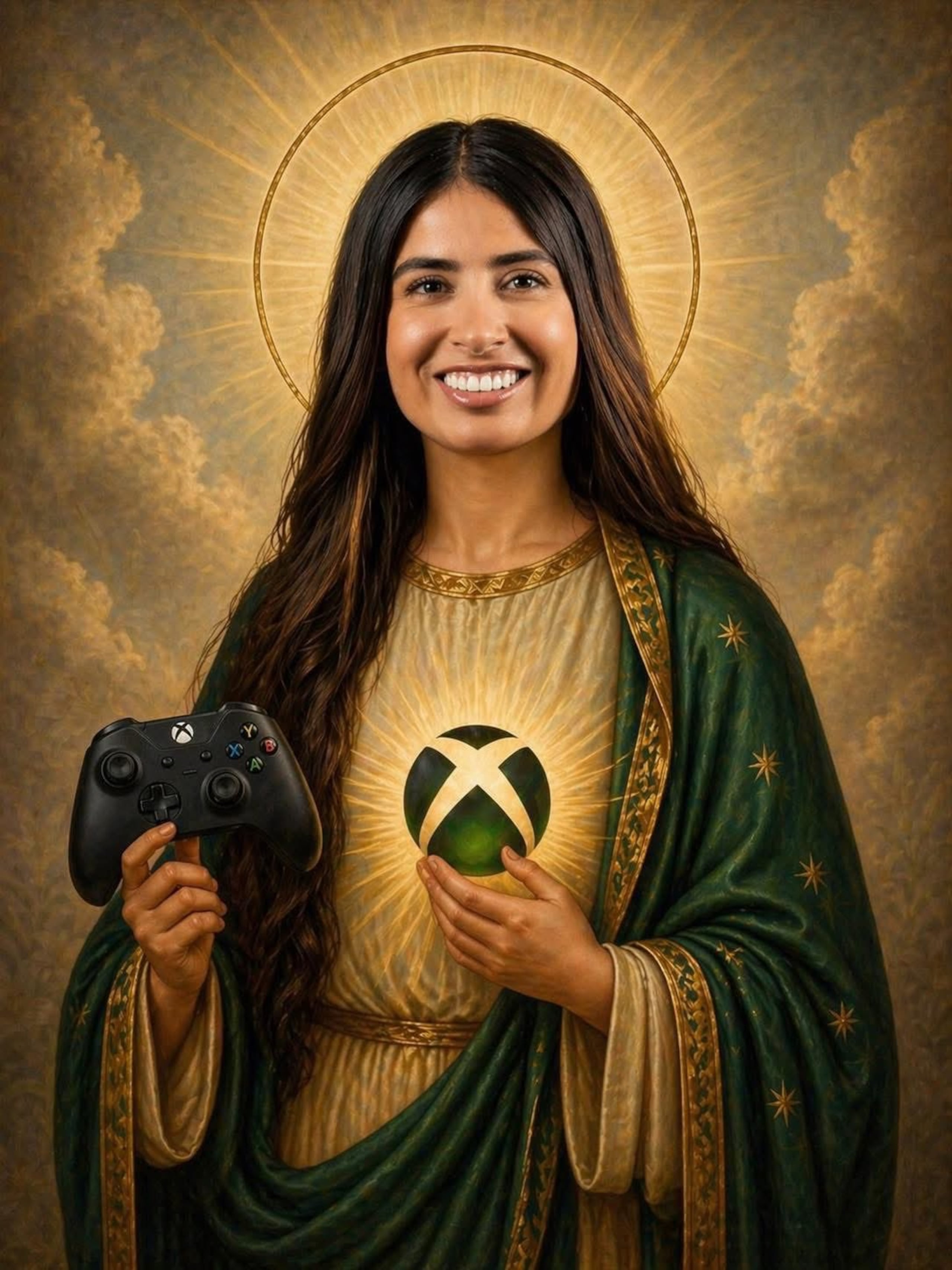 Esta imagen que retrata a Sharma como una figura casi religiosa, como si estuviera “salvando” la marca, se hizo viral.