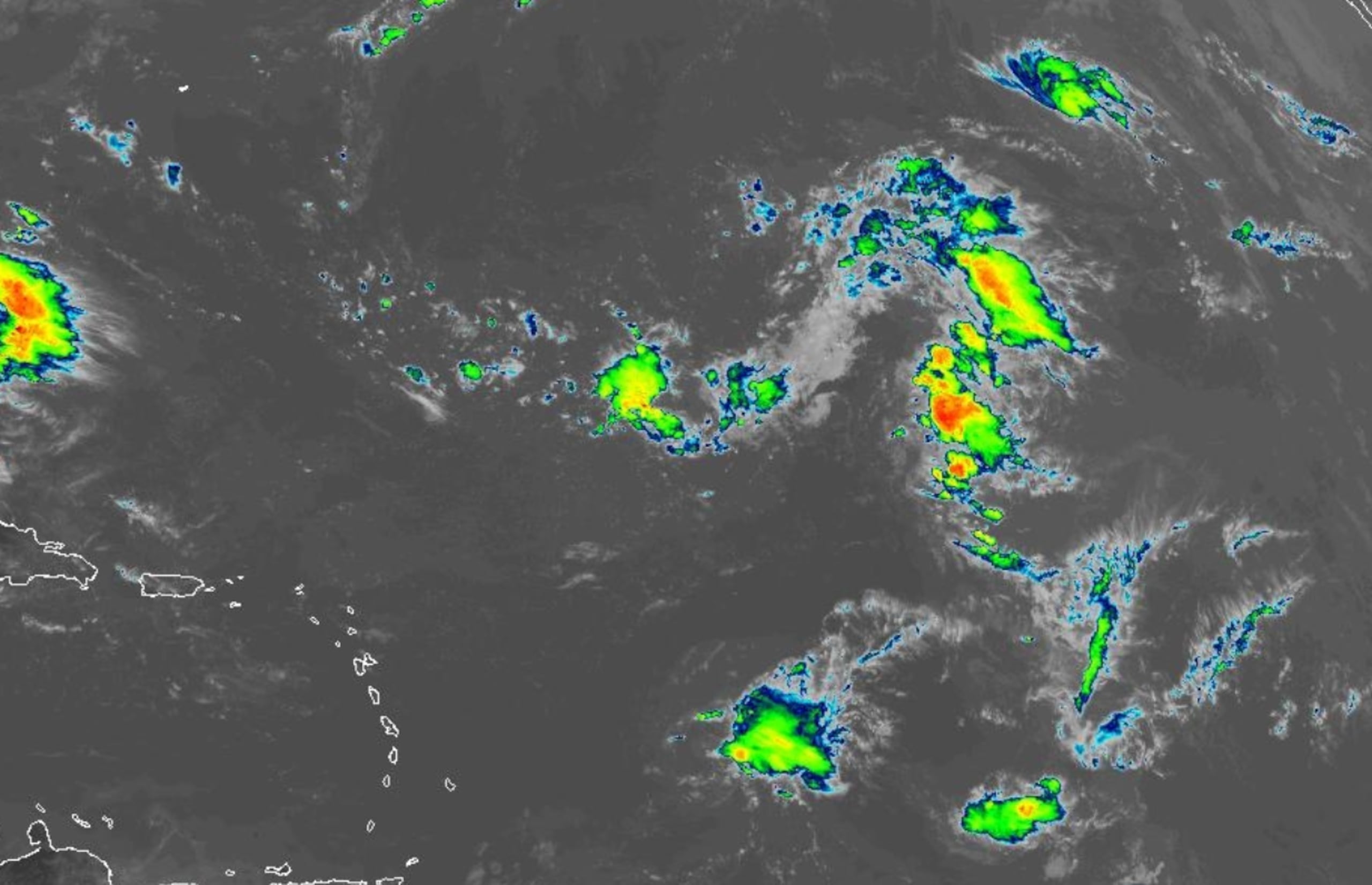 Imagen satelital del océano Atlántico para este sábado, 19 de septiembre.