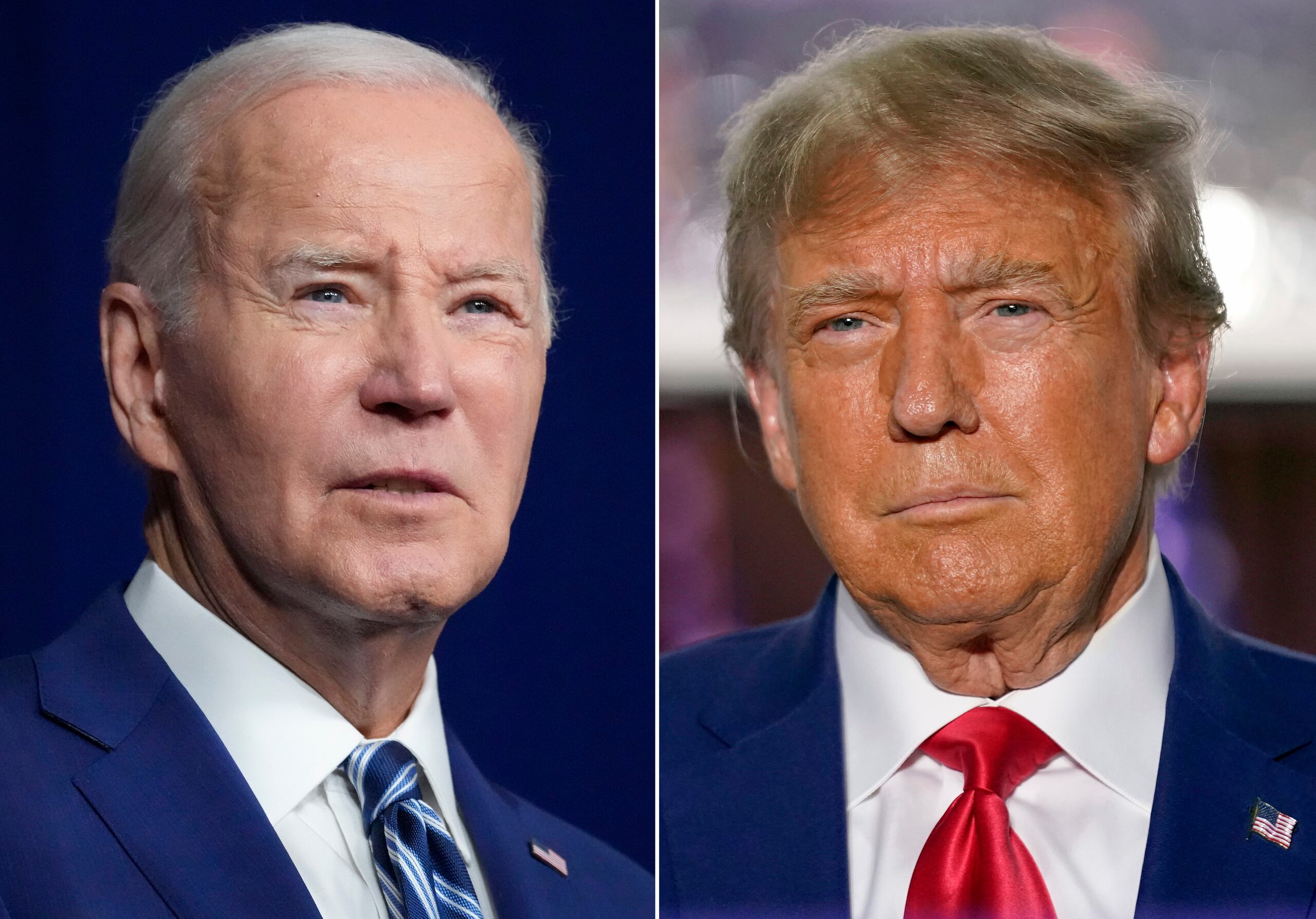 En esta combinación de fotos, el presidente Joe Biden (izquierda) y el expresidente Donald Trump (AP Foto)