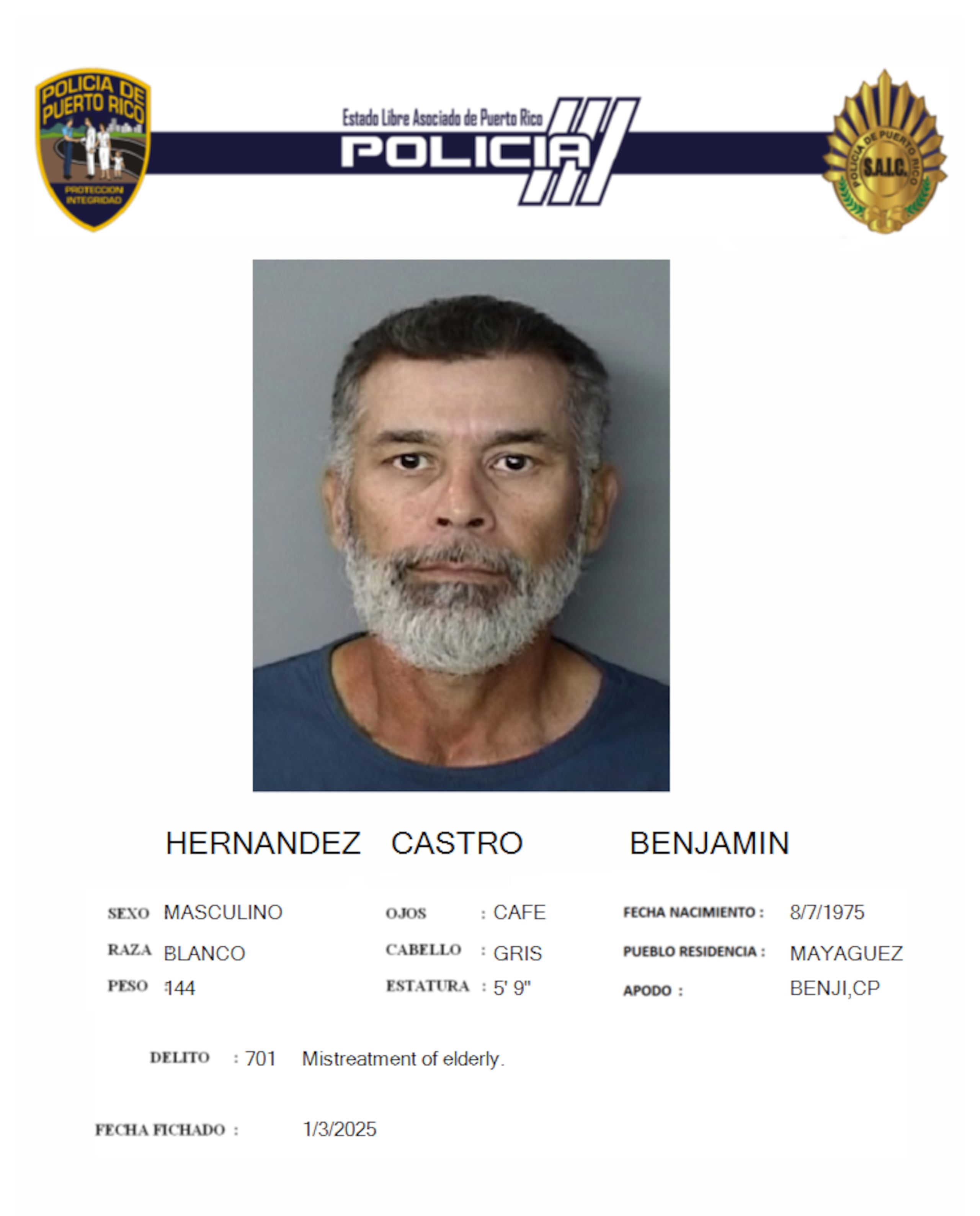 Benjamín Hernández Castro, de 48 años.