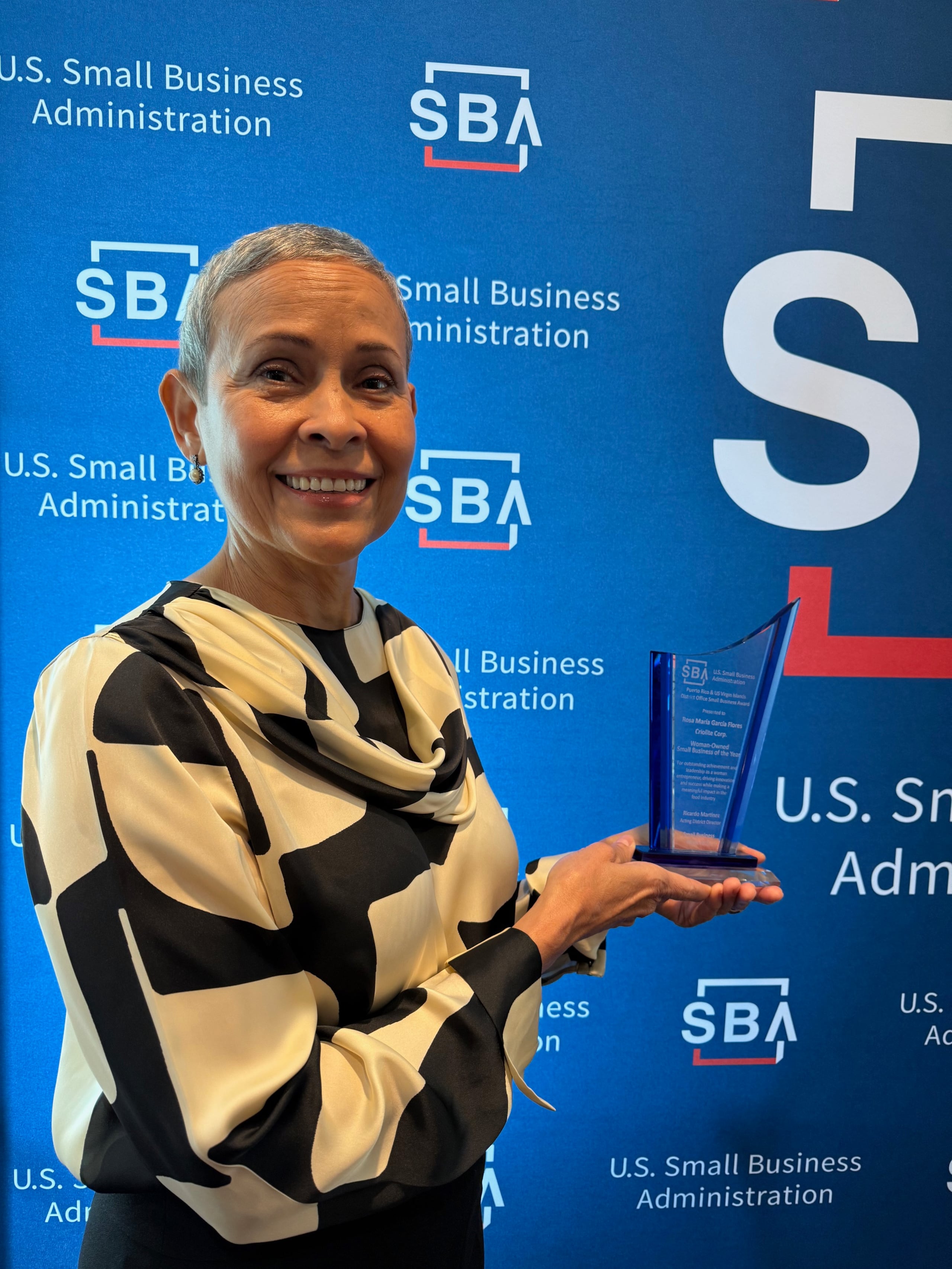 La chef Rosa M. García, fundadora y CEO de Criolite® Corp., fue galardonada por la SBA de Puerto Rico e Islas Vírgenes.
