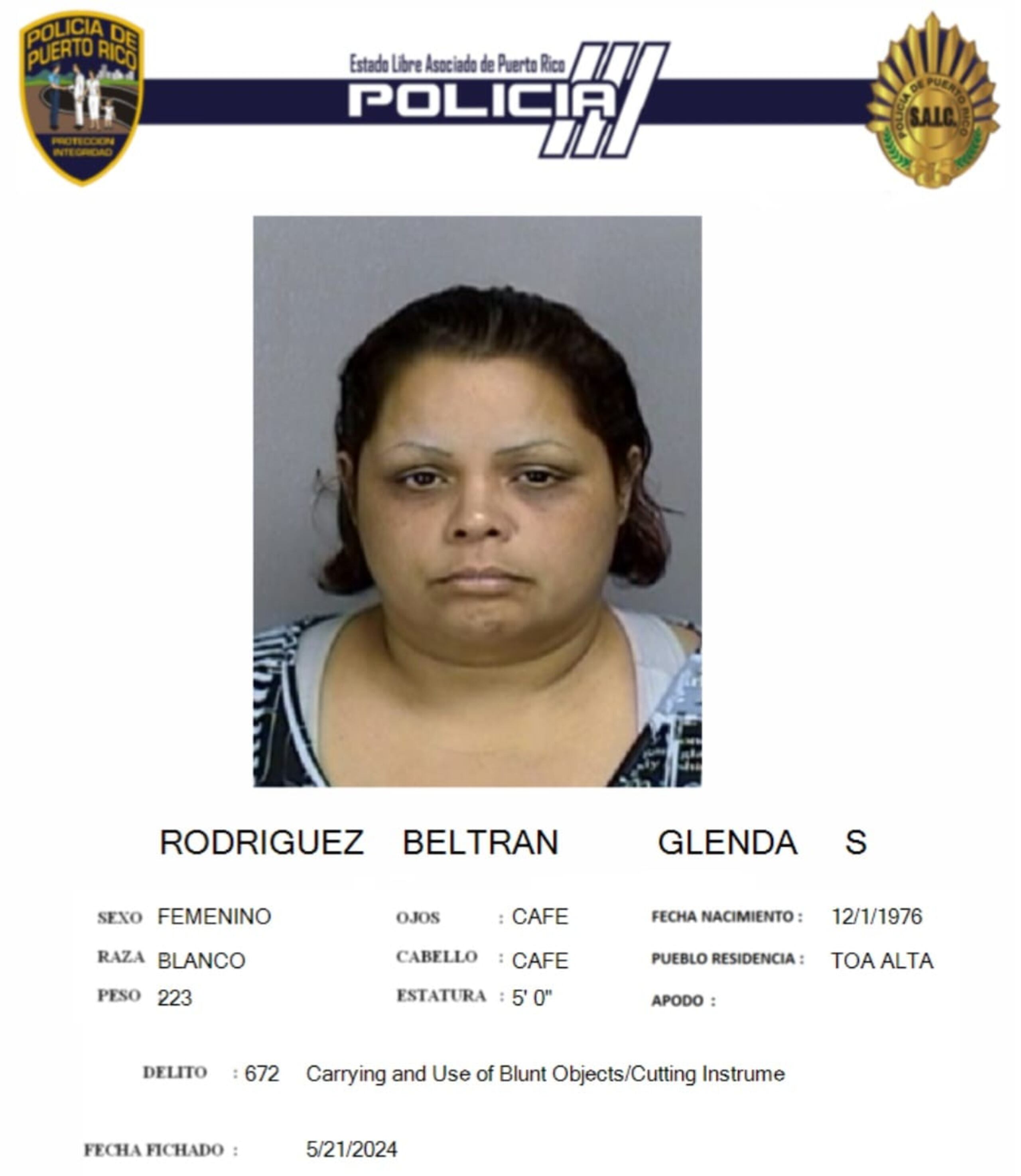 Glenda S. Rodríguez Beltrán fue acusada por maltrato de menores contra sus hijos de 9 y 16 años.