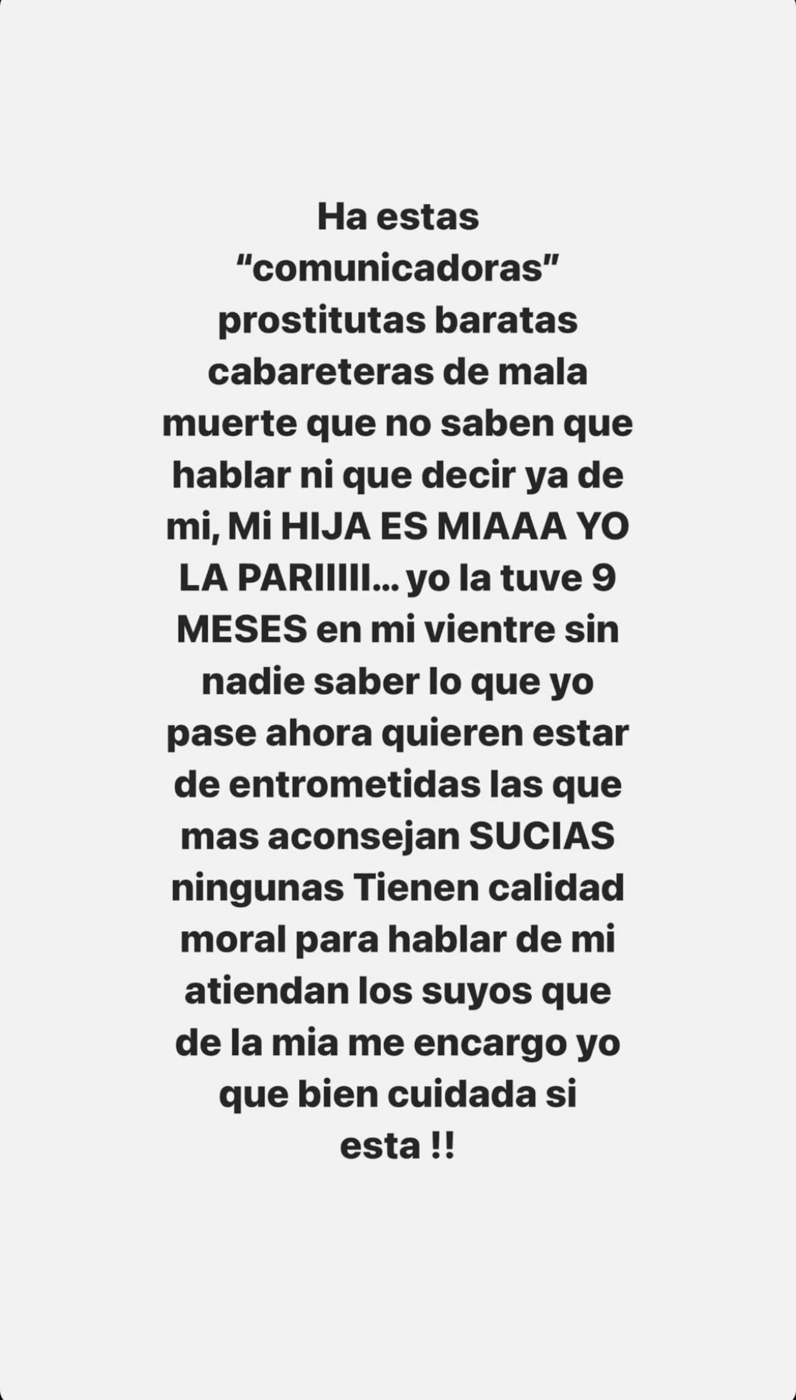 Yailin La Más Viral emitió declaraciones escritas tras las expresiones de las locutoras "Candy Flow" Marte y Denise Peña sobre su hija, Cattleya.