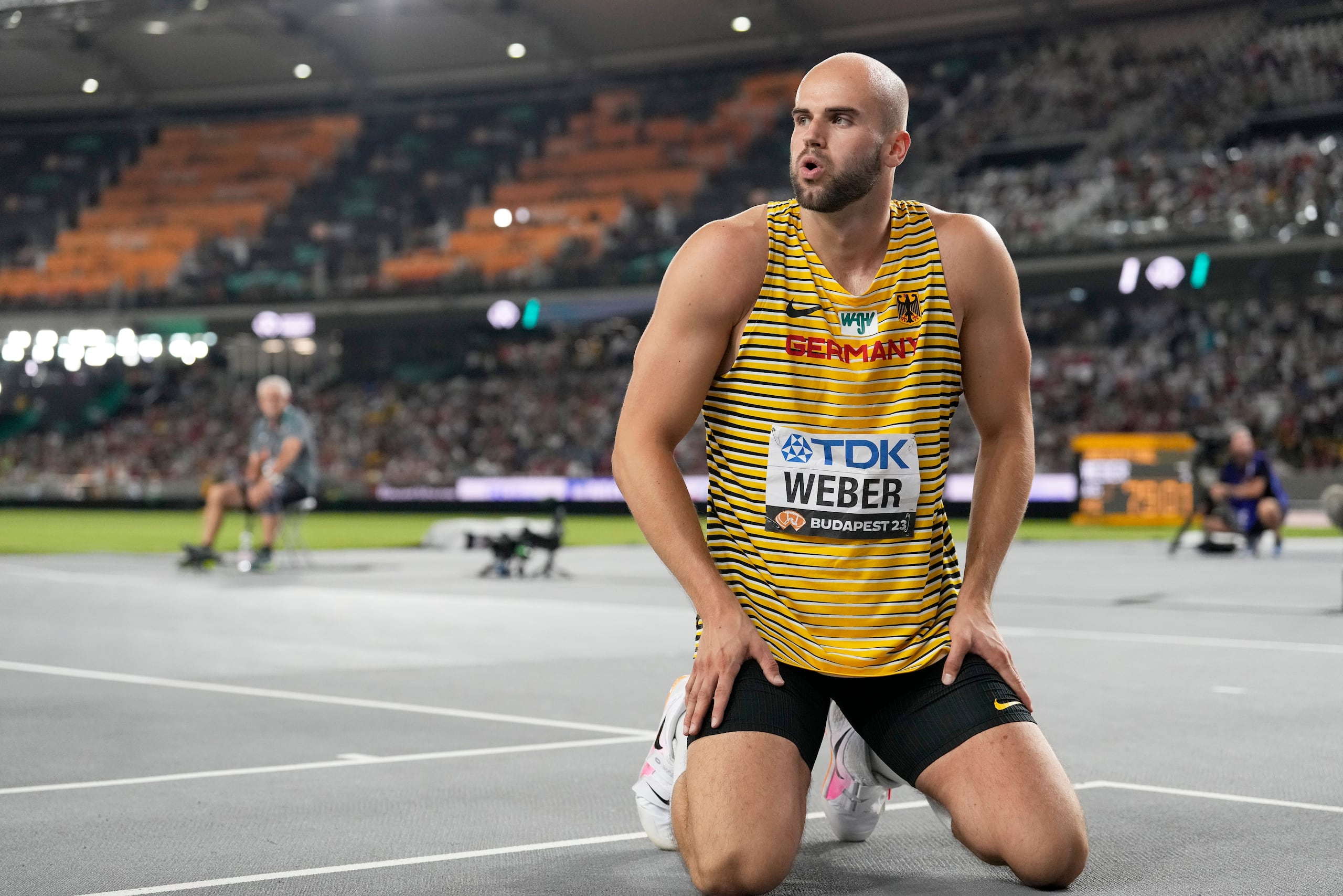 Julian Weber, de Alemania, fue la última oportunidad de ganar medalla para su país en Budapest 2023. El lanzador de jabalina quedó fuera de las medallas en la última ronda de lances.