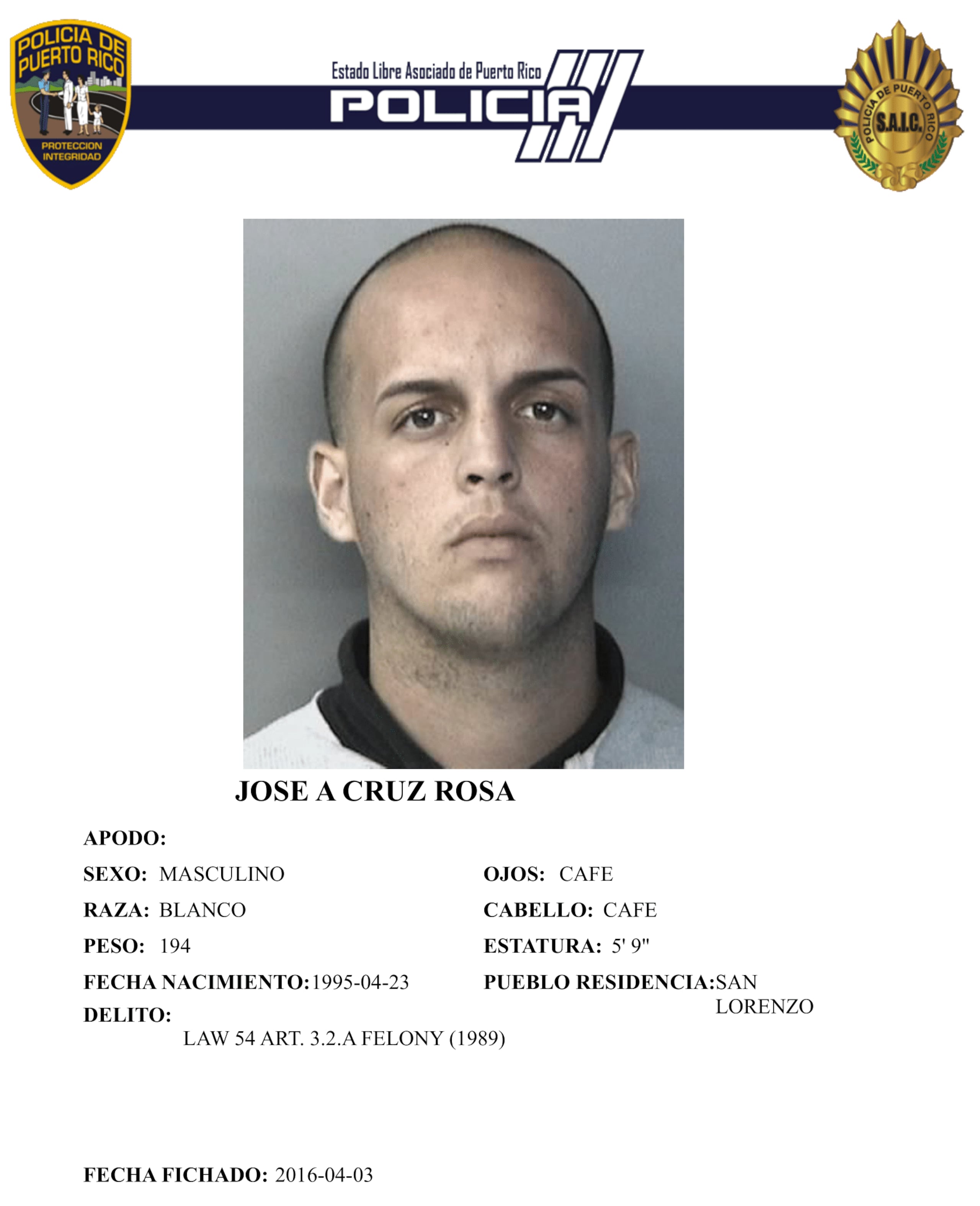 El occiso, identificado como José Alberto Cruz Rosa, tenía expediente criminal.