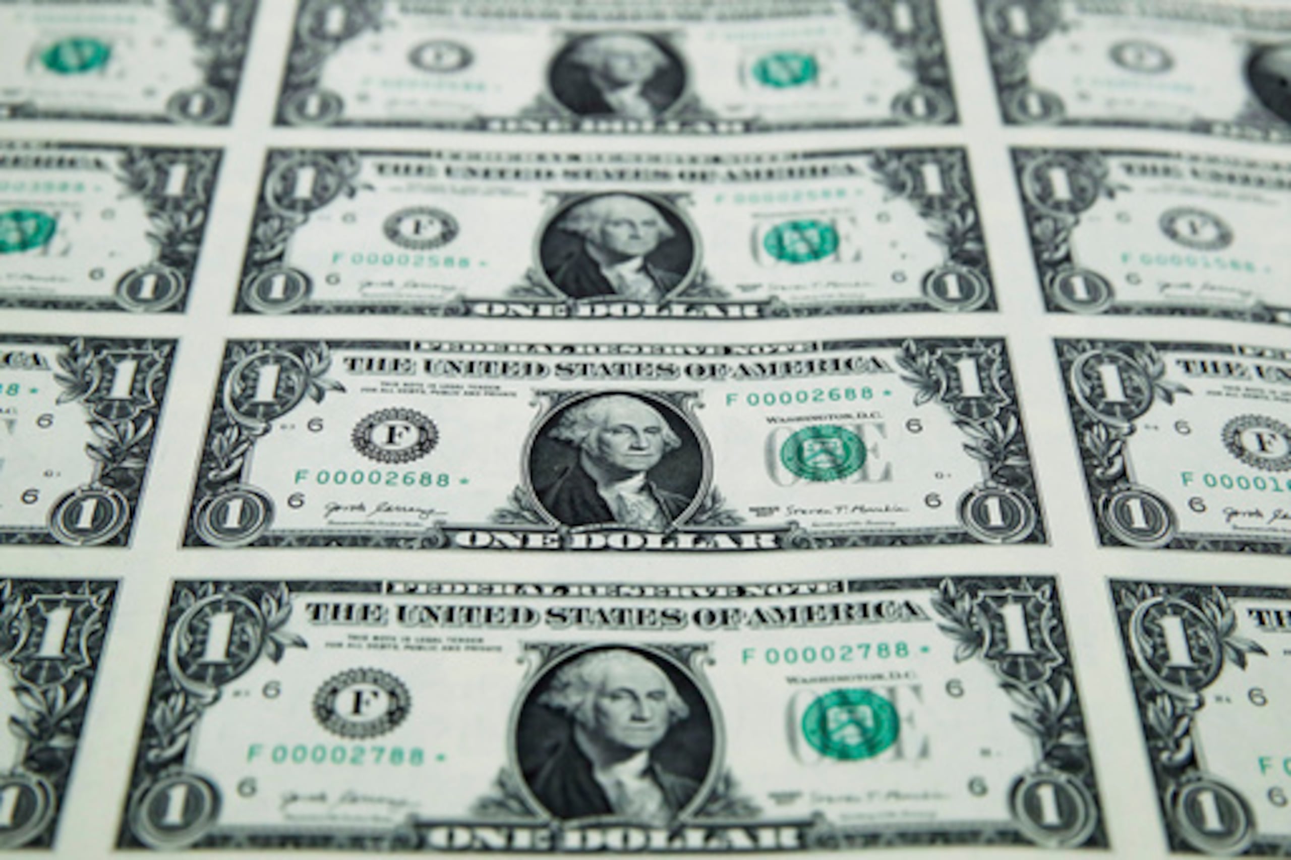 Producción de billetes de $1 en EE.UU.