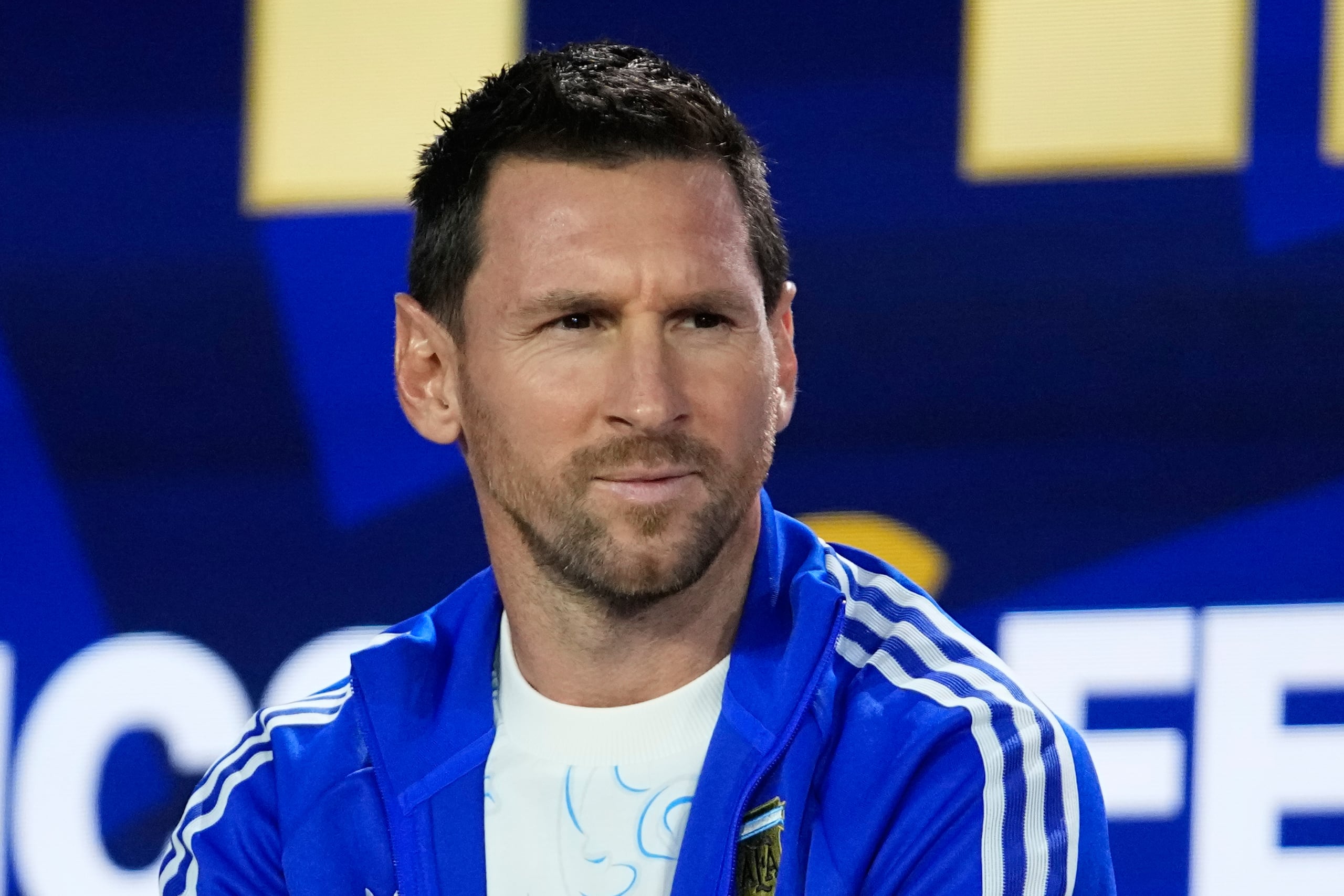 El capitán argentino Lionel Messi durante un evento previo a la final del Mundial entre Argentina y España.