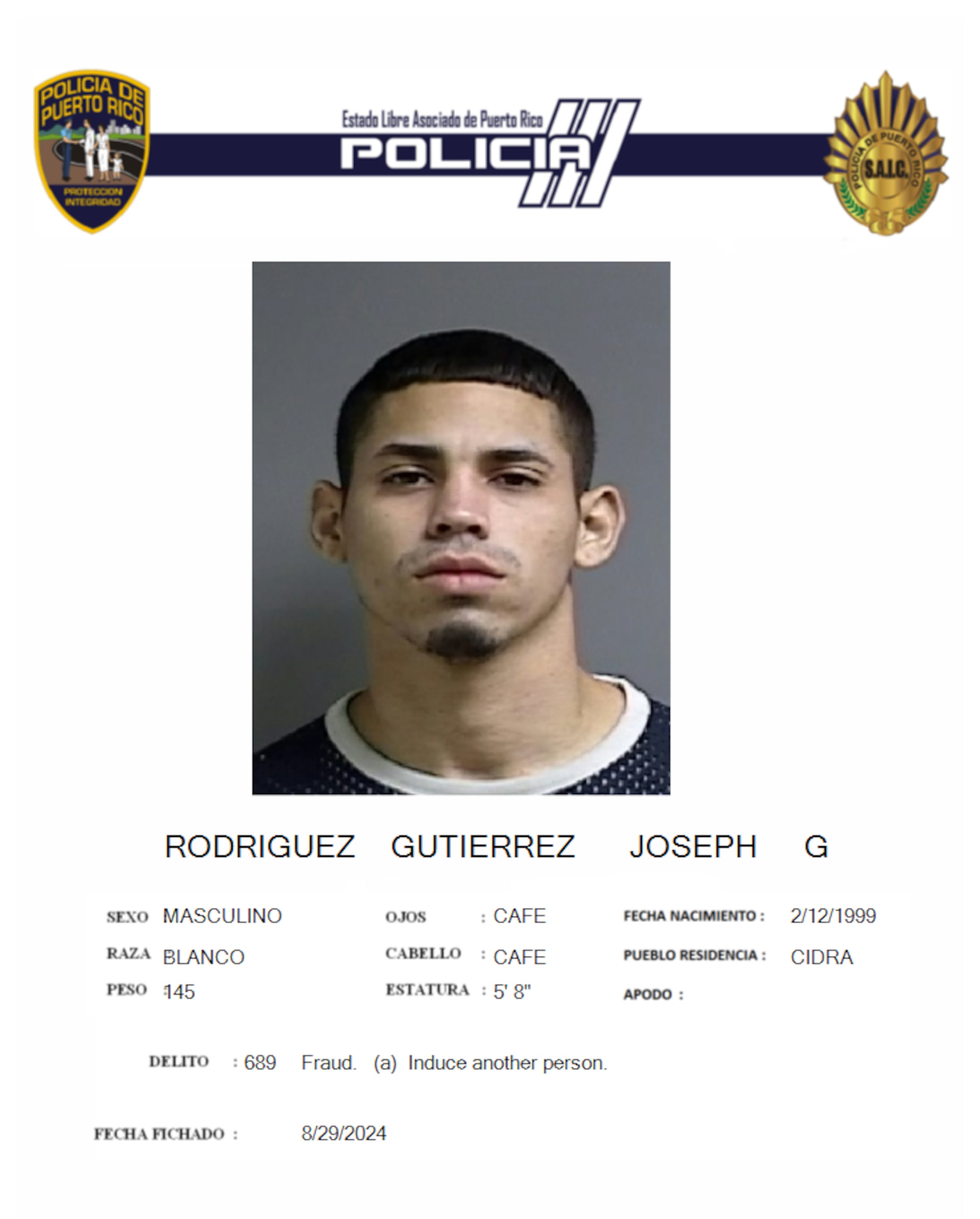 Joseph G. Rodríguez Gutiérrez, está acusado por fraude y apropiación ilegal.