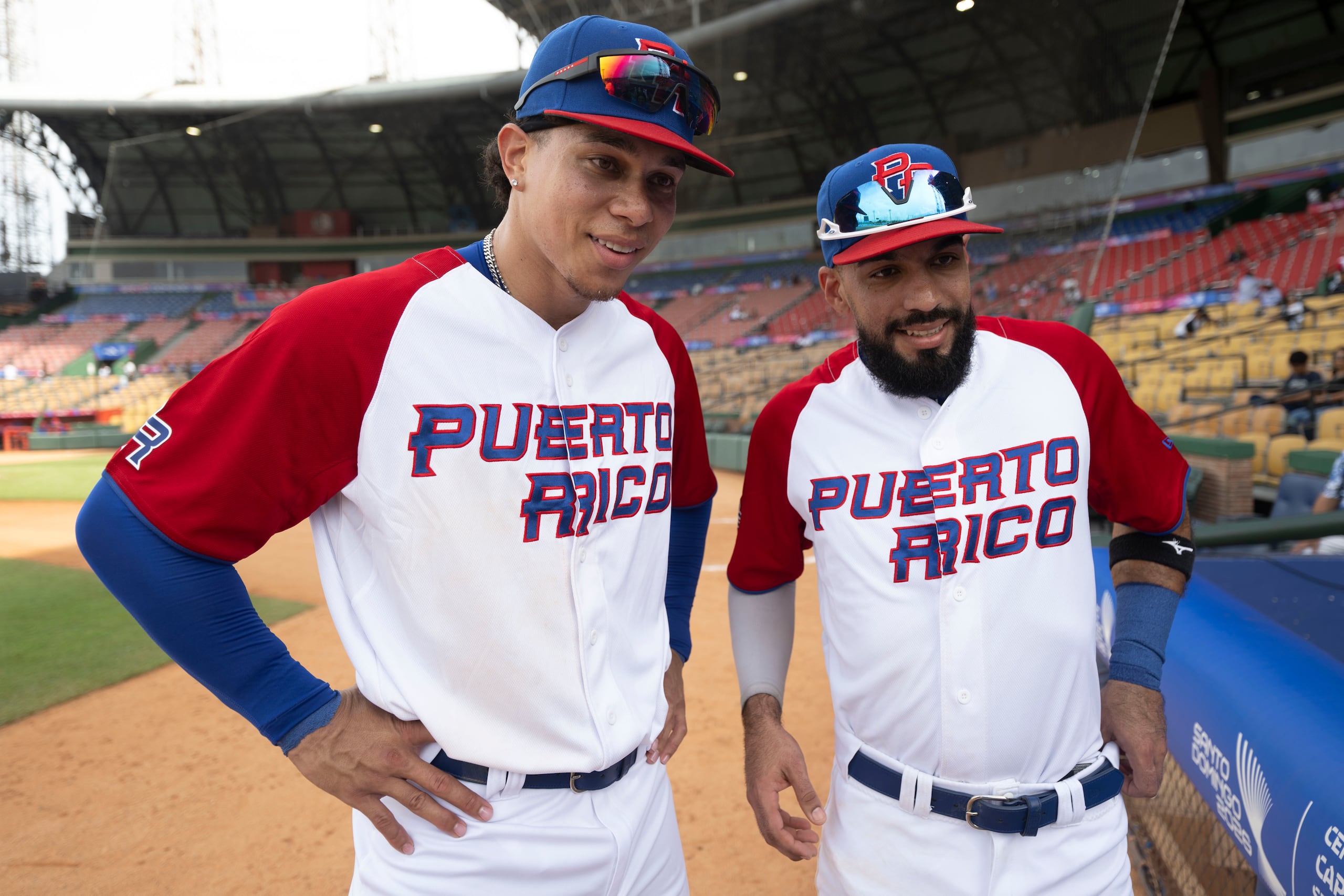 1 de agosto de 2026. Santo Domingo, RD. MCD/DEPORTES. Práctica de la selección nacional de béisbol de Puerto Rico en los Juegos Centroamericanos y del Caribe, Santo Domingo 2026, llevada a cabo en el Estadio Quisqueya. Desde la izq. Ian Hernández y Kevin Santa. FOTO POR: Enviado Especial/Carlos Rivera Giusti/GFR Media
Juegos Centroamericanos y del Caribe, Santo Domingo 2026, Béisbol