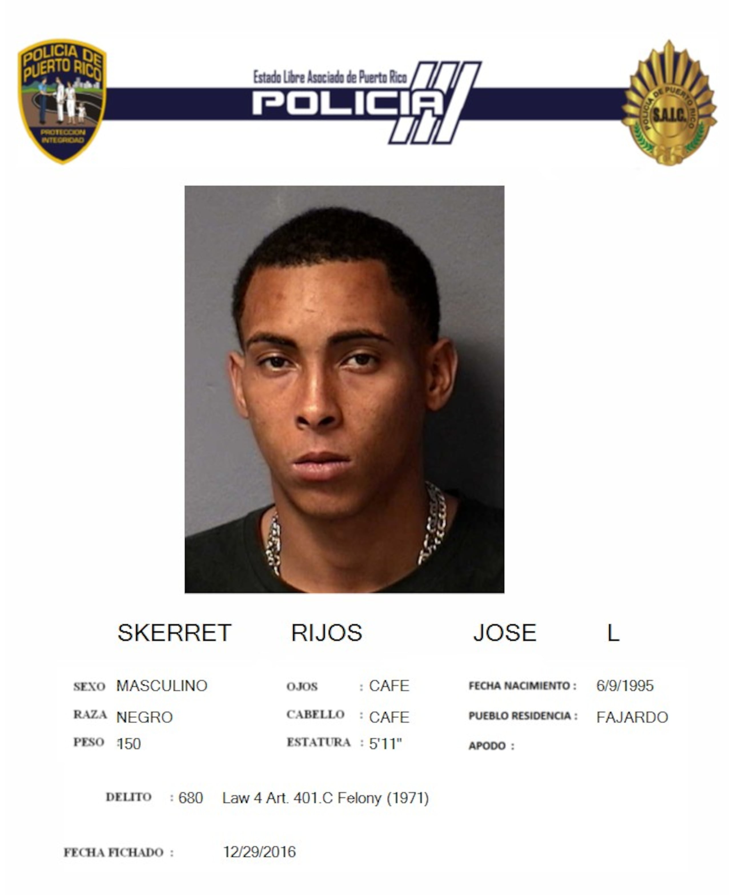 José L. Skerret Rijos, fue asesinado en el barrio Chupacallos, en Ceiba.