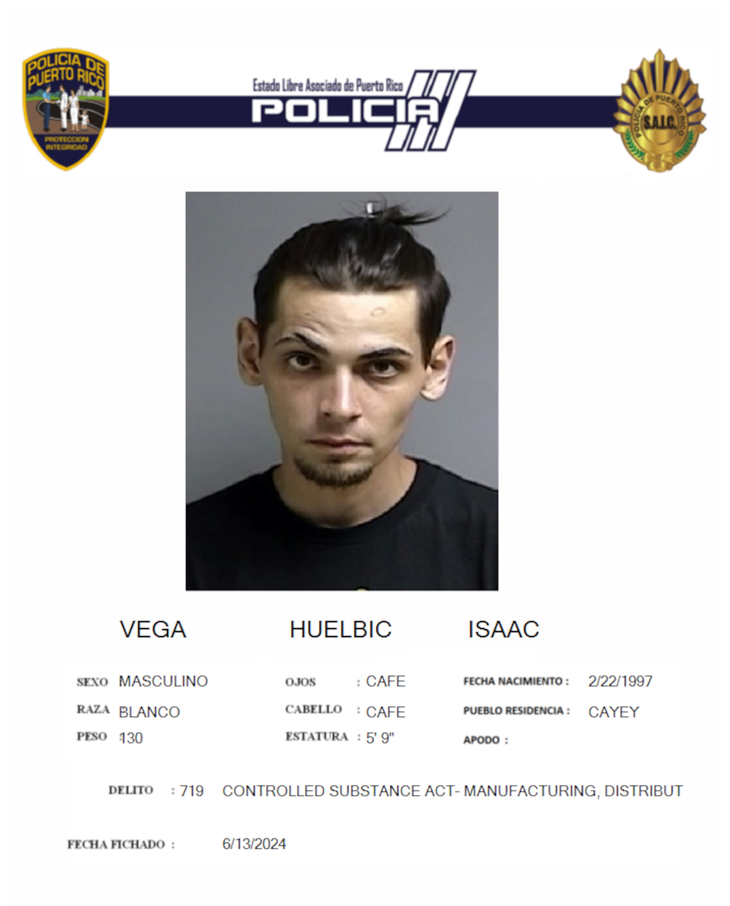 Isaac Vega Huelbic, fue herido de bala en un pie durante una balacera ocurrida en Guayama.