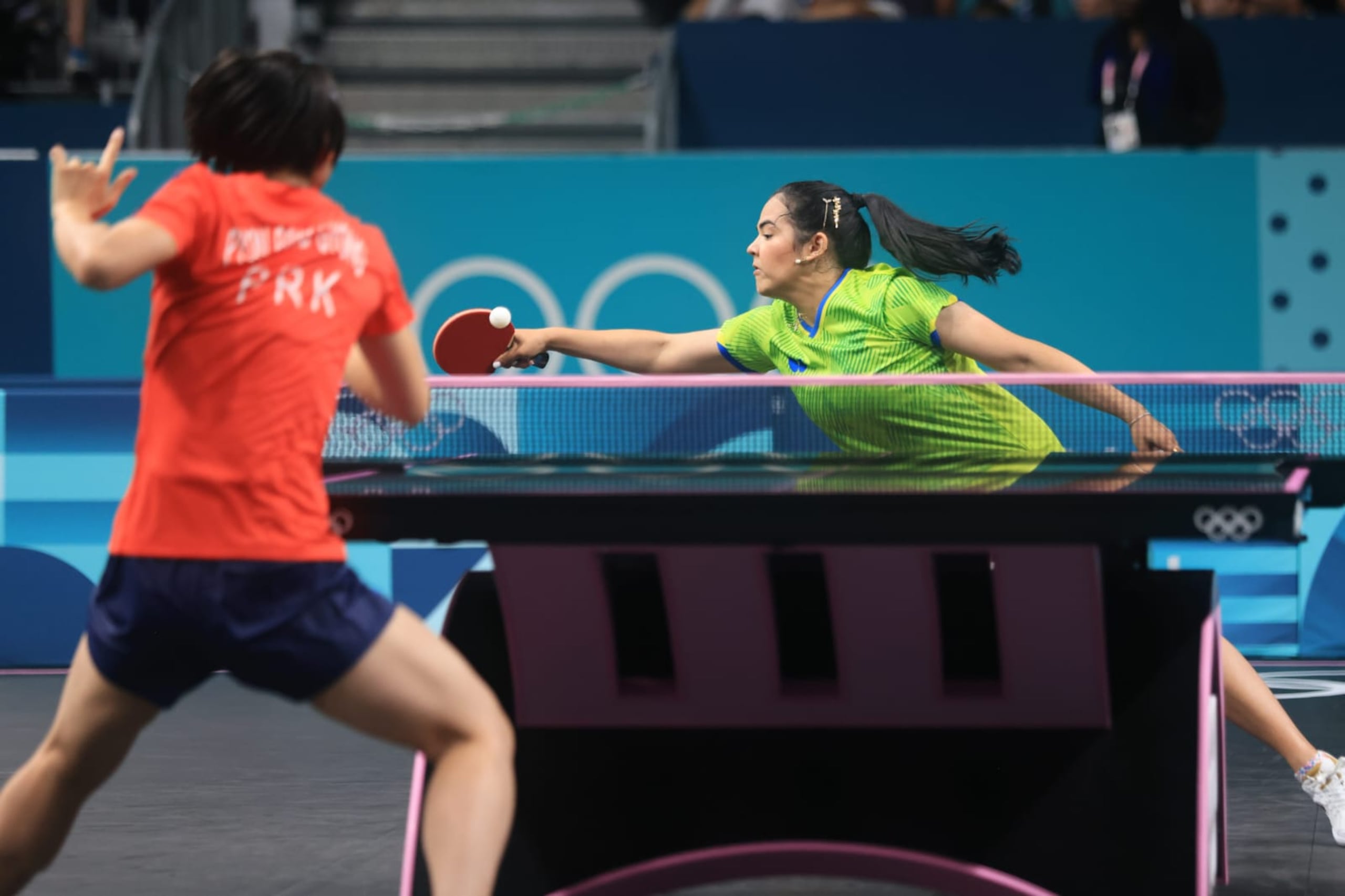 Adriana Díaz perdió la manera de contener a Pyon Song Gyong a partir de haber tomado ventaja 3-0 en su duelo.