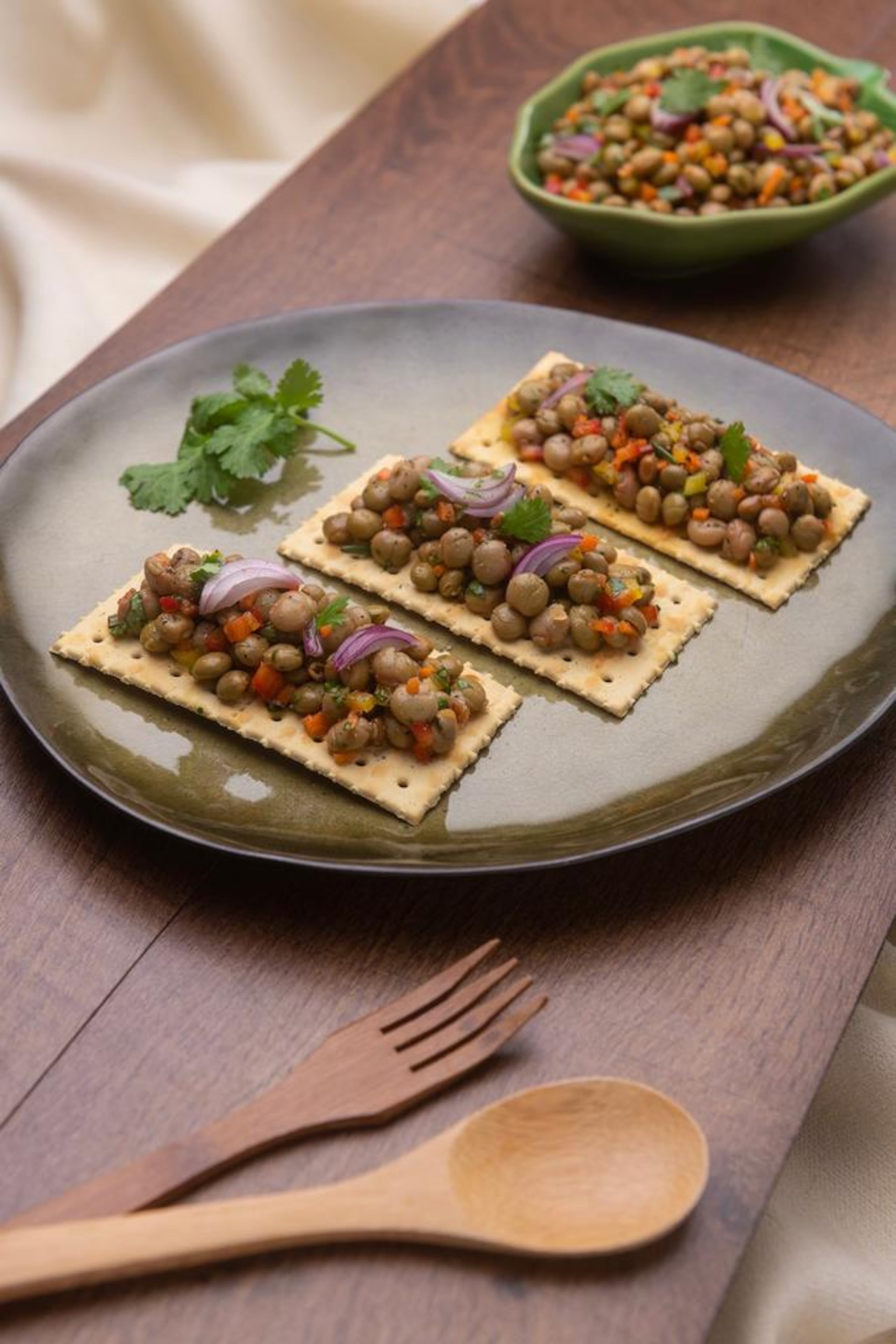 Montadito de gandules con Rovira Export Sodas Lite