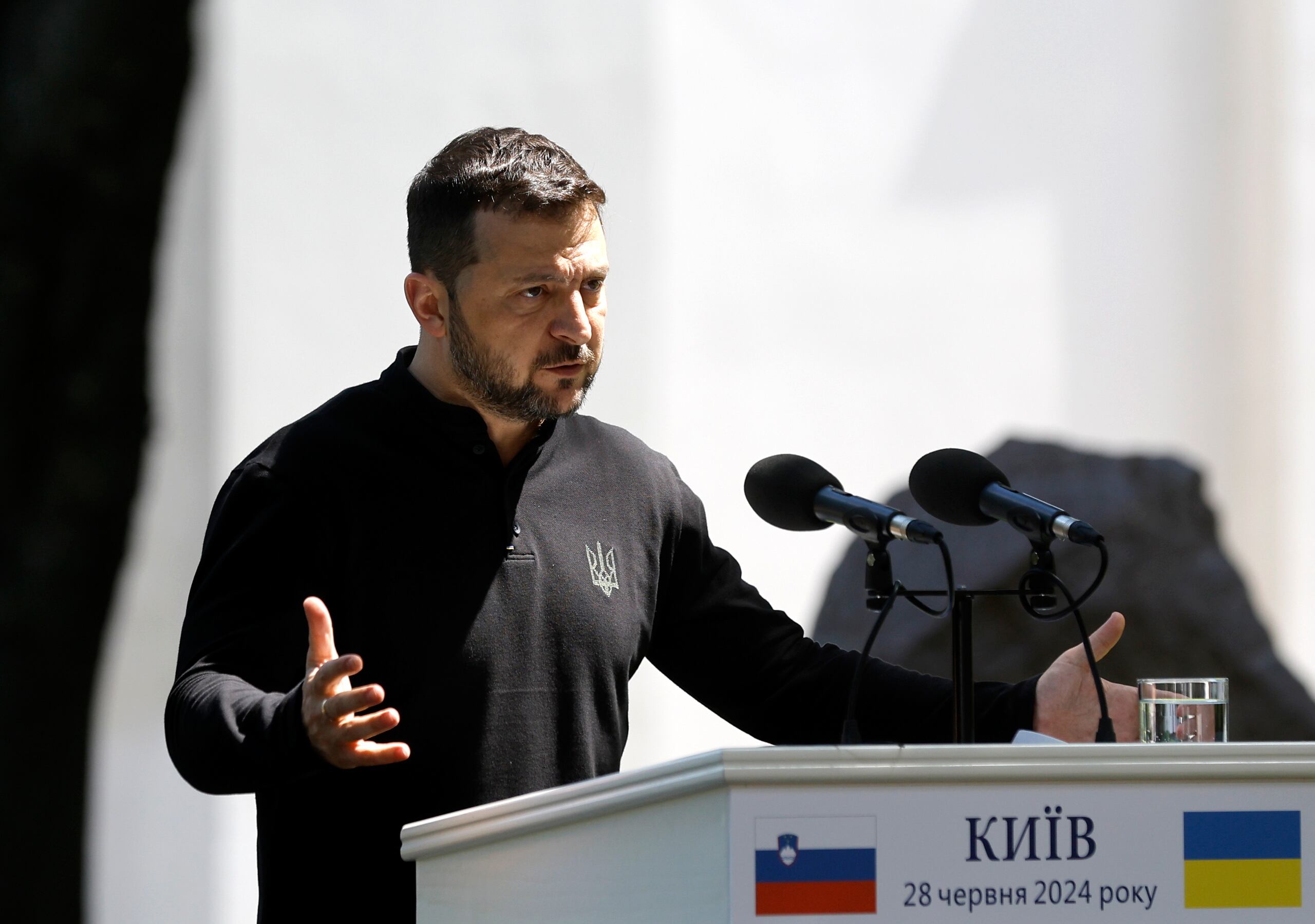 El presidente ucraniano, Volodímir Zelenski, en una imagen del 28 de junio de 2024. EFE/EPA/SERGEY DOLZHENKO