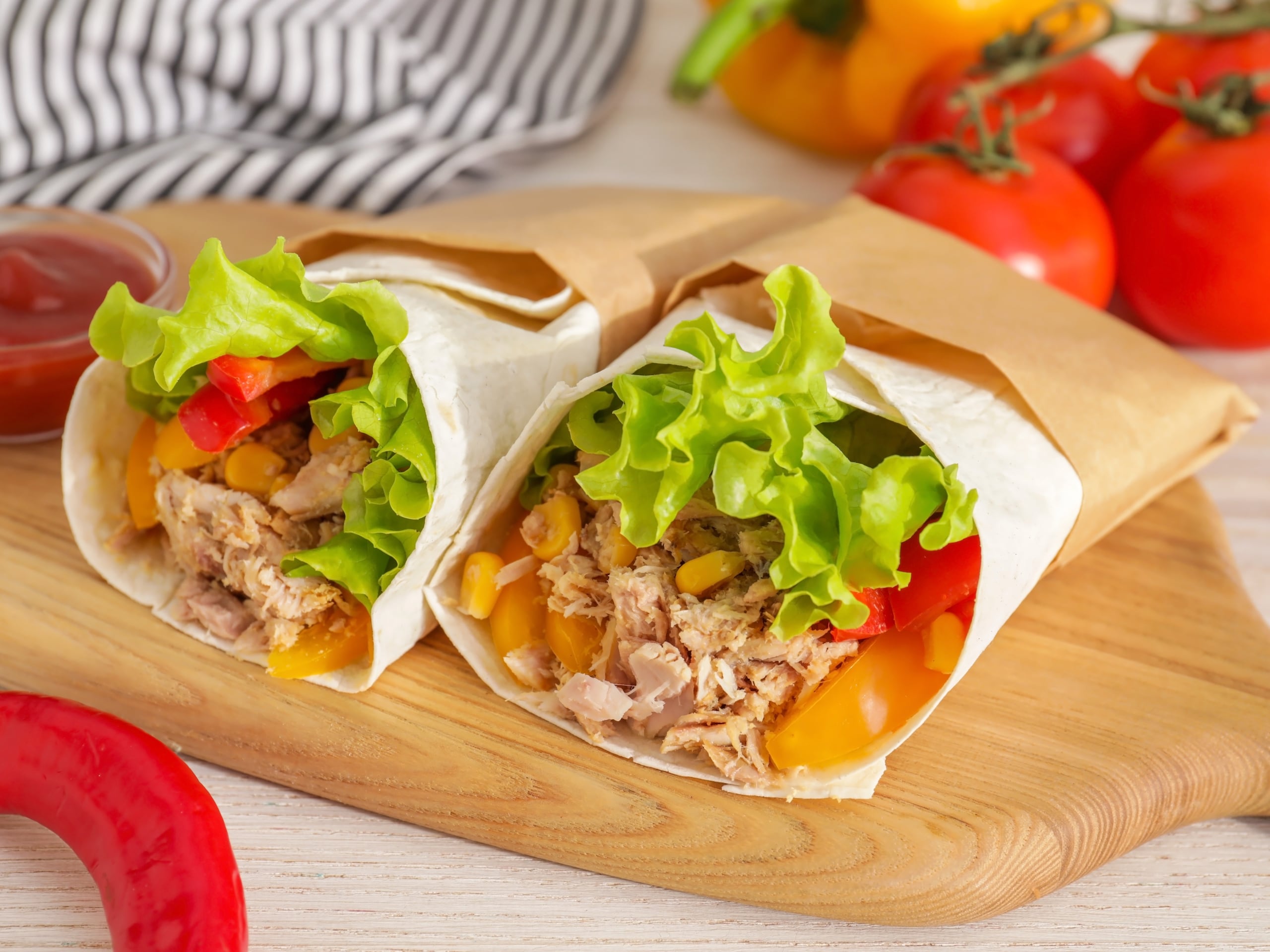 Wrap de atún con vegetales