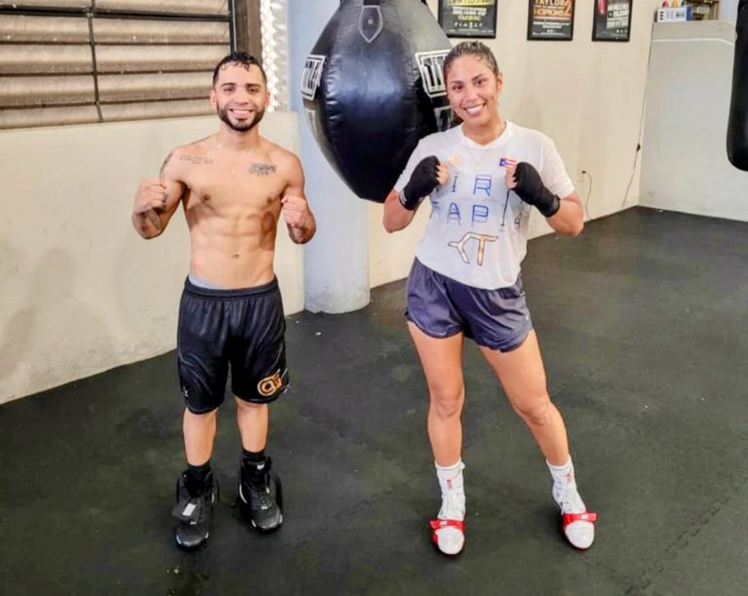 Oscar Collazo y Kiria Tapia coincidieron en el gimnasio durante una sesión de entrenamiento.