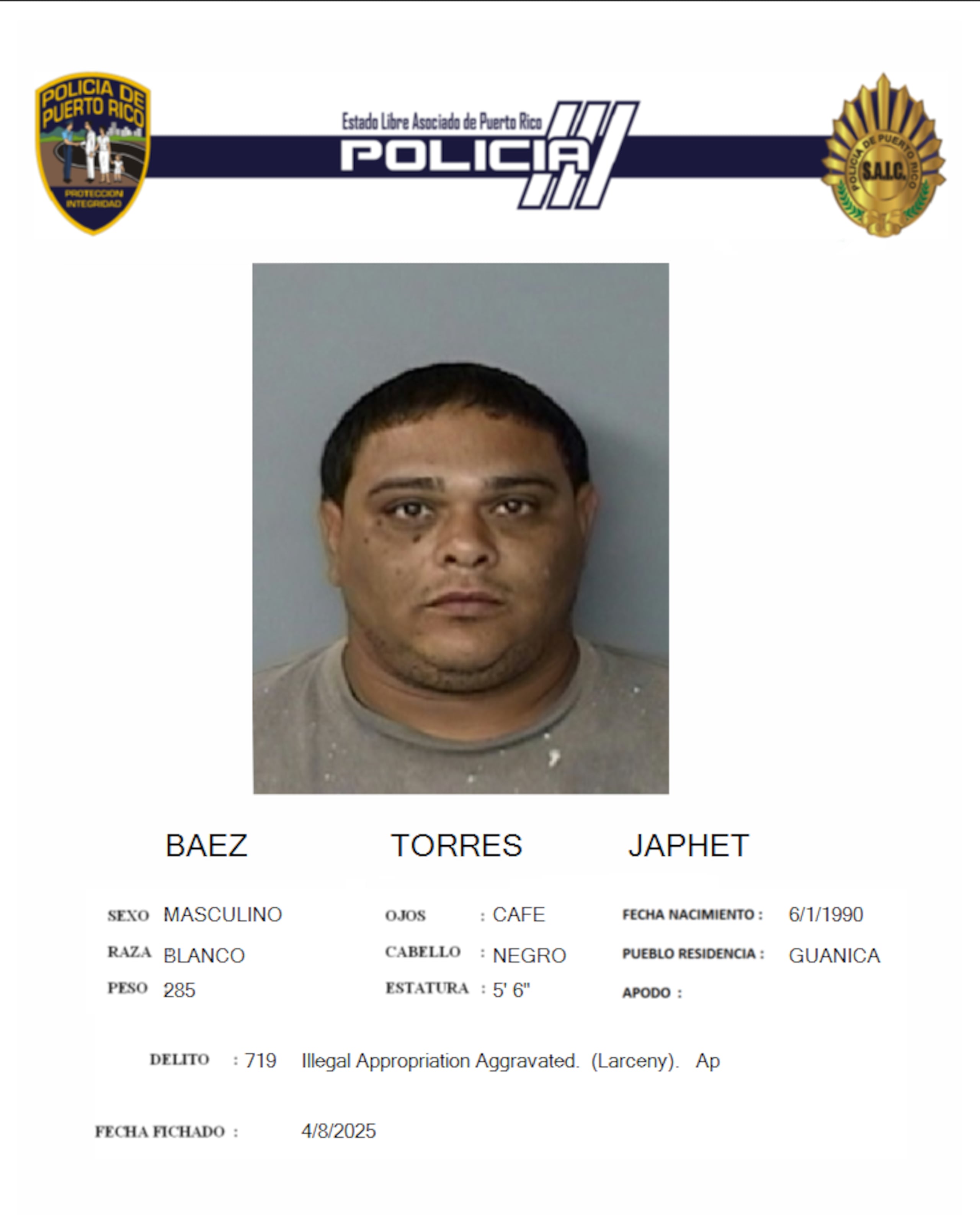 Japhet Báez Torres, fue acusado por fraude al PUA.
