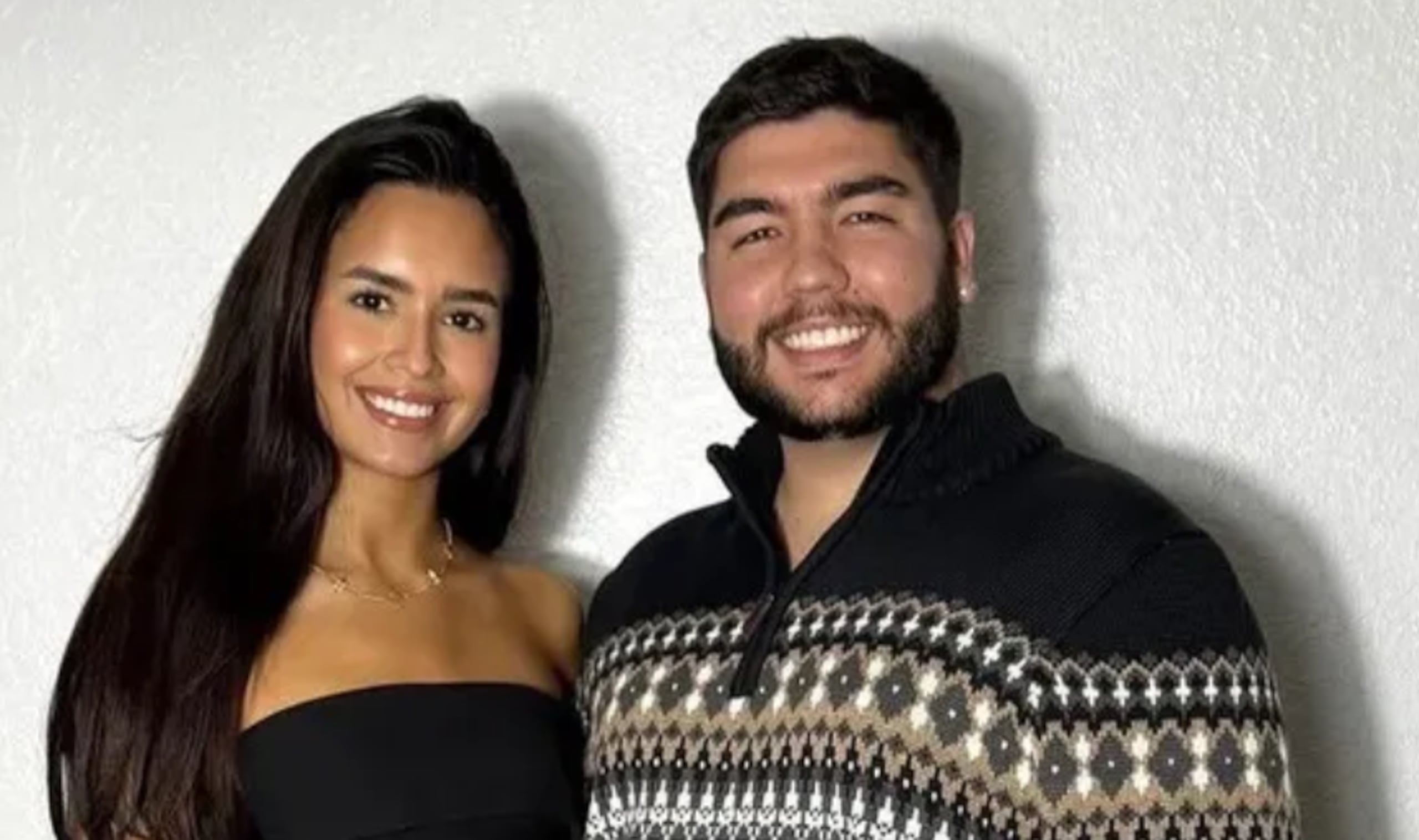 Skarlent Rodríguez y su novio, José Castro.