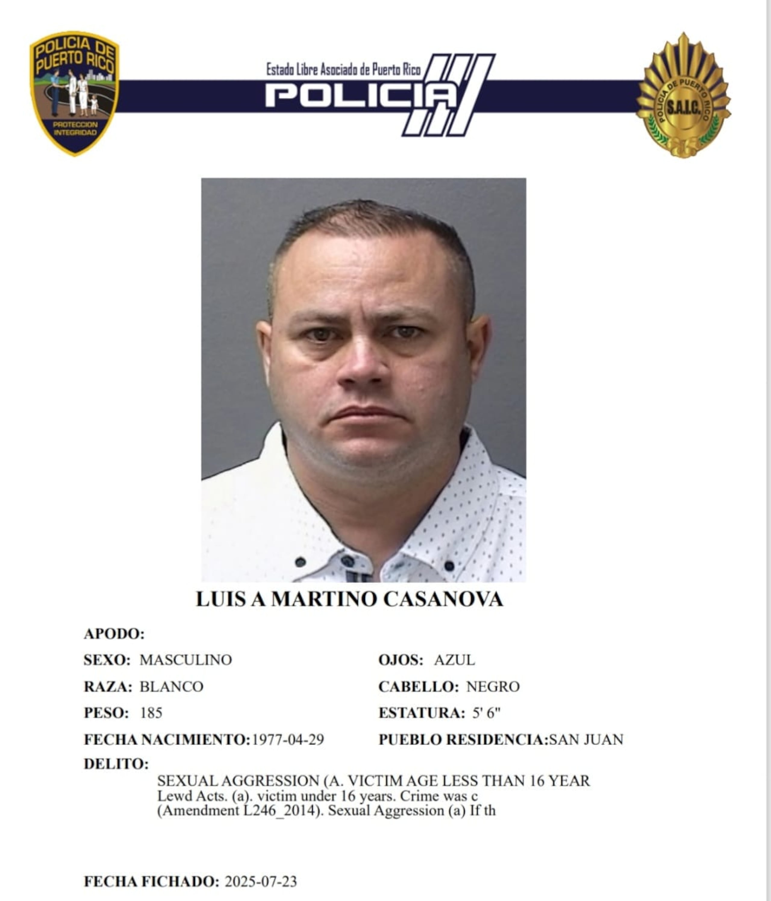 Luis Antonio Martinó Casanova, enfrenta acusaciones por agresión sexual, actos lascivos y maltrato a menores.