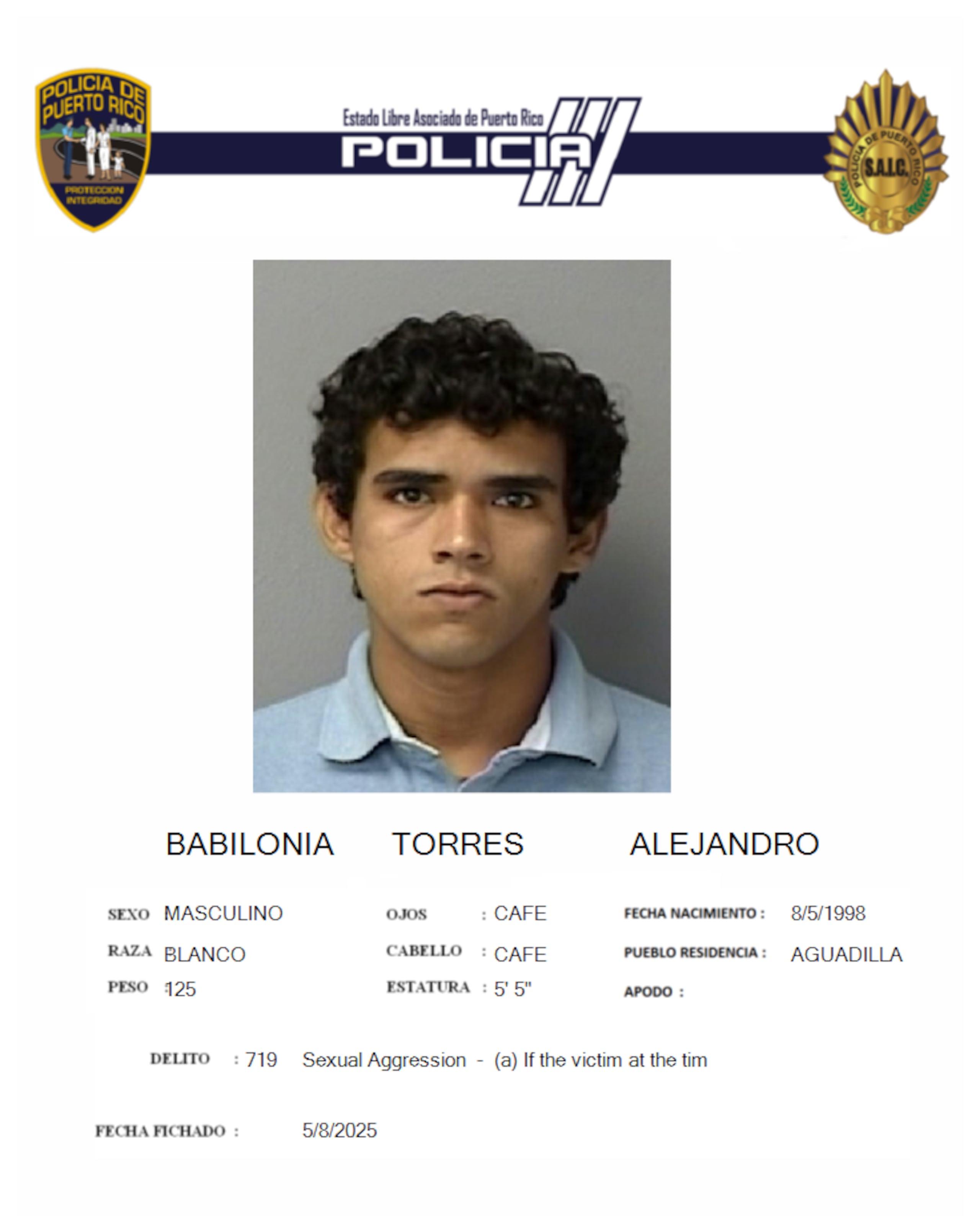 Alejandro Babilonia Torres, fue acusado por agresión sexual a una menor y actos lascivos.