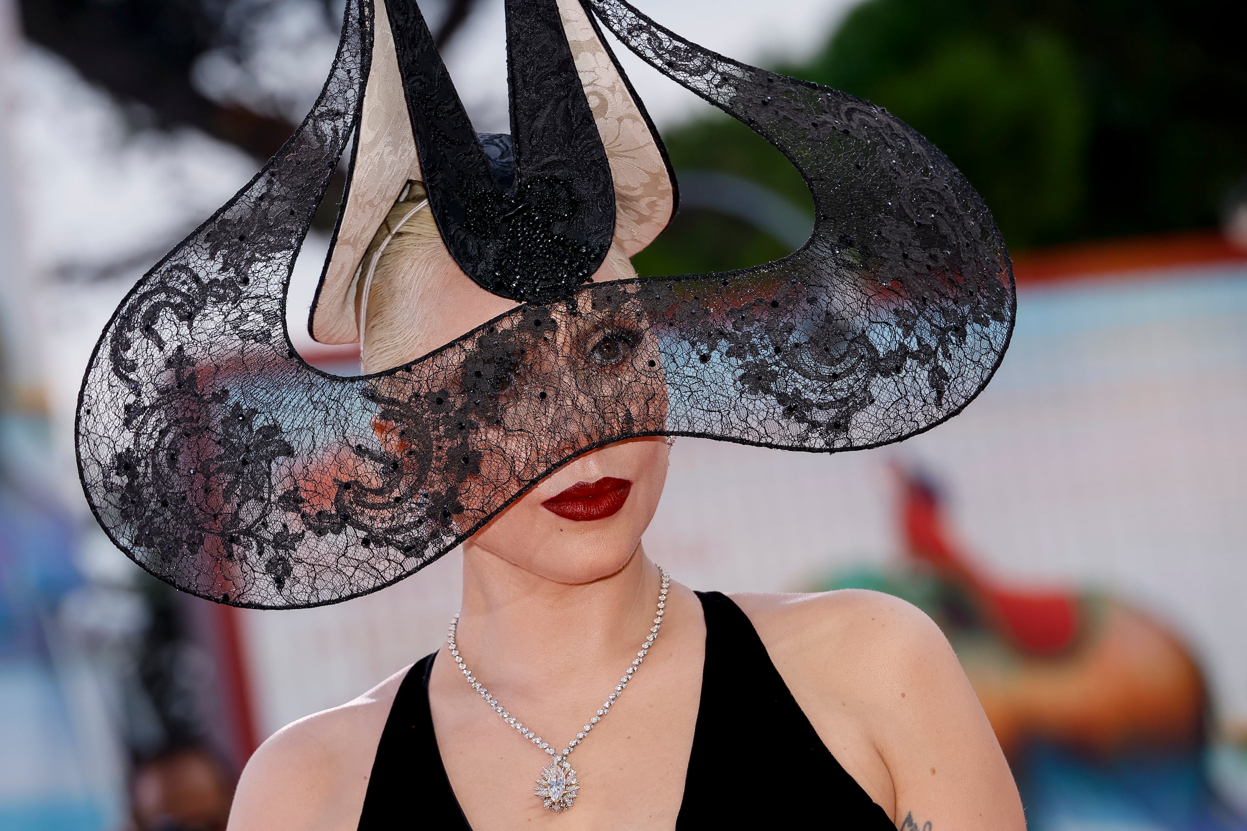 Lady Gaga poses for photographers upon arrival for the premiere of the film 'Joker: Folie A Deux' during the 81st edition of the Venice Film Festival in Venice, Italy, on Wednesday, Sept. 4, 2024. (Photo by Joel C Ryan/Invision/AP)