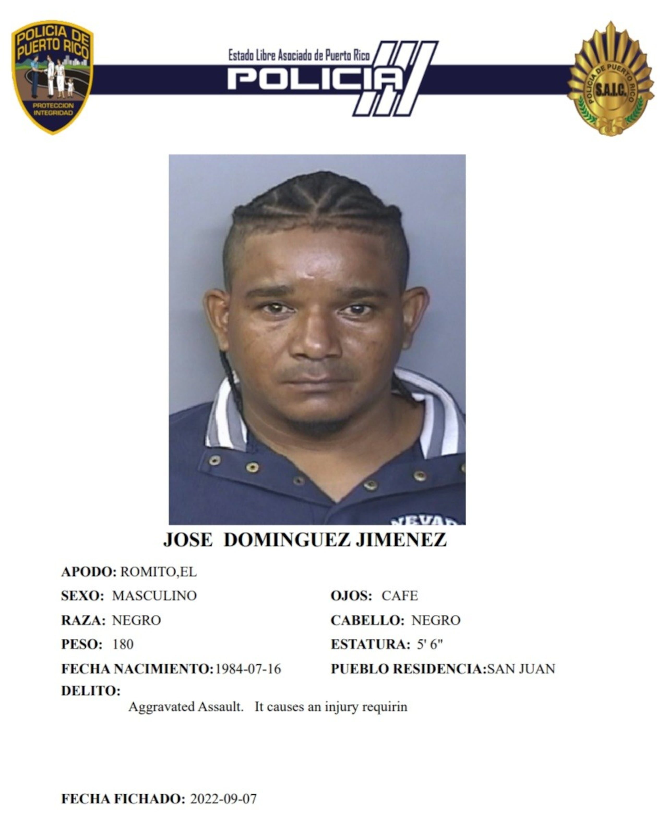 José Domínguez Jiménez, murió de una puñalada en el abdomen durante un incidente de violencia doméstica en Hato Rey.