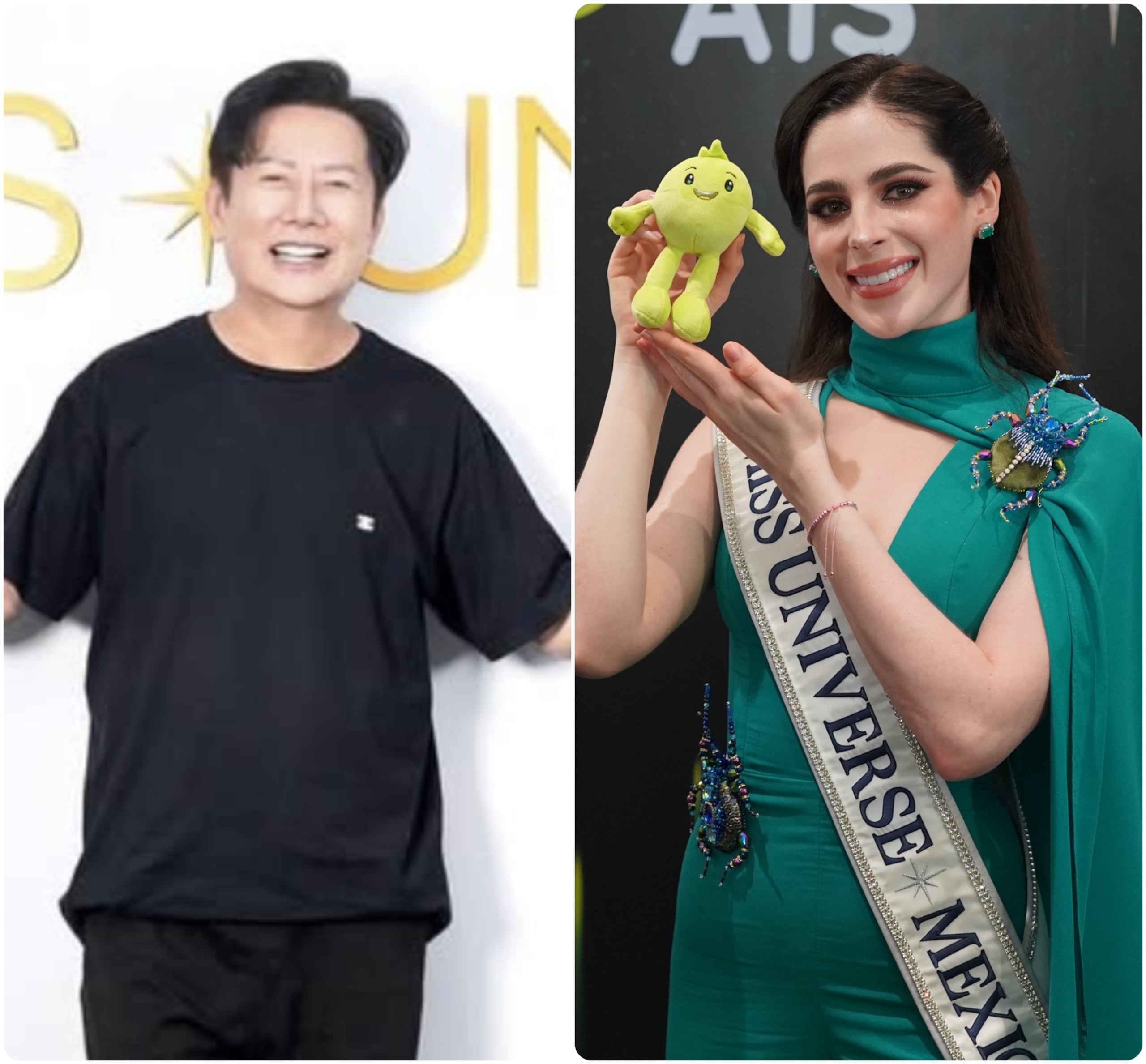 El director de Miss Universe Tailandia, Nawat Itsaragrisil y Miss Universe México, Fátima Bosh. (Organización Miss Universe)