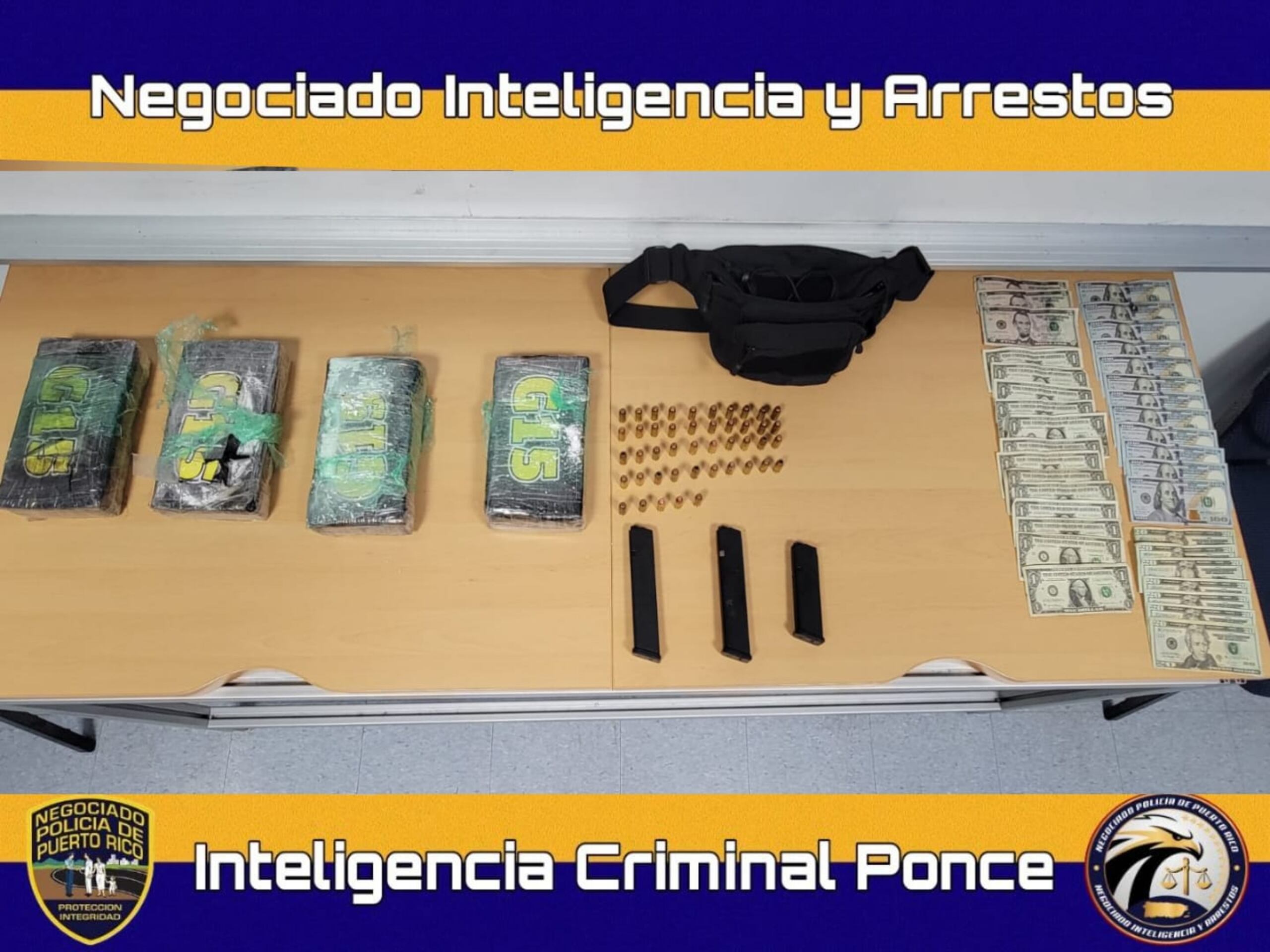 La DEA tomó jurisdicción de la pesquisa tras la División de Inteligencia de Ponce, ocupar cuatro kilos de cocaína, cargadores y balas a un conductor en Juana Díaz.