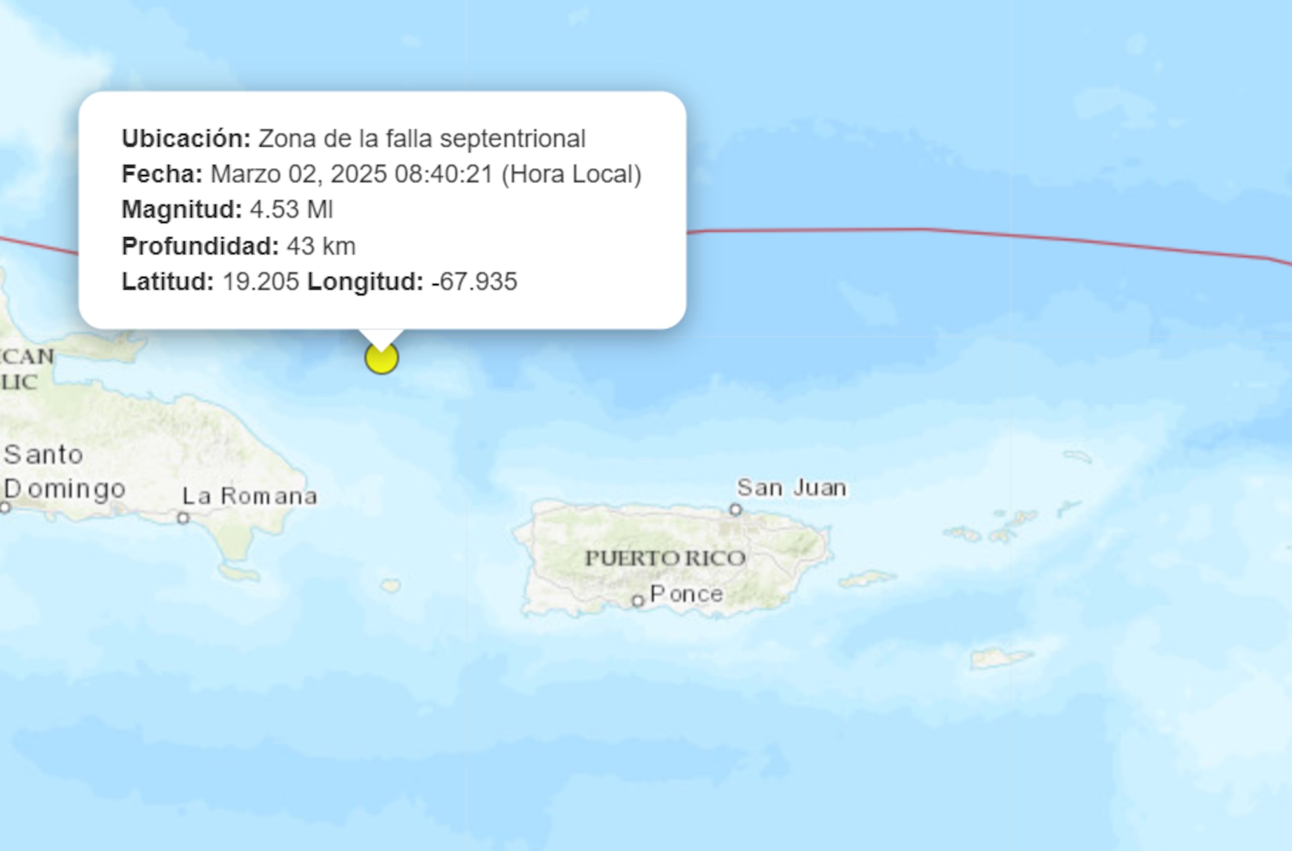 Movimiento de tierra sentido en la mañana del domingo.