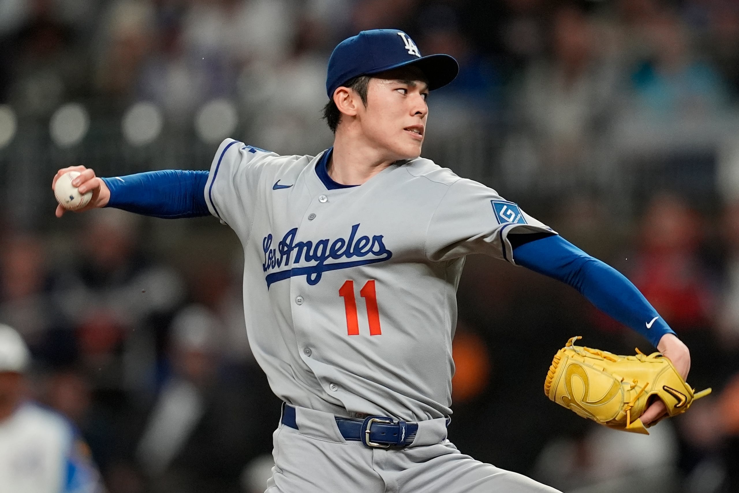 El abridor de los Dodgers Roki Sasaki.