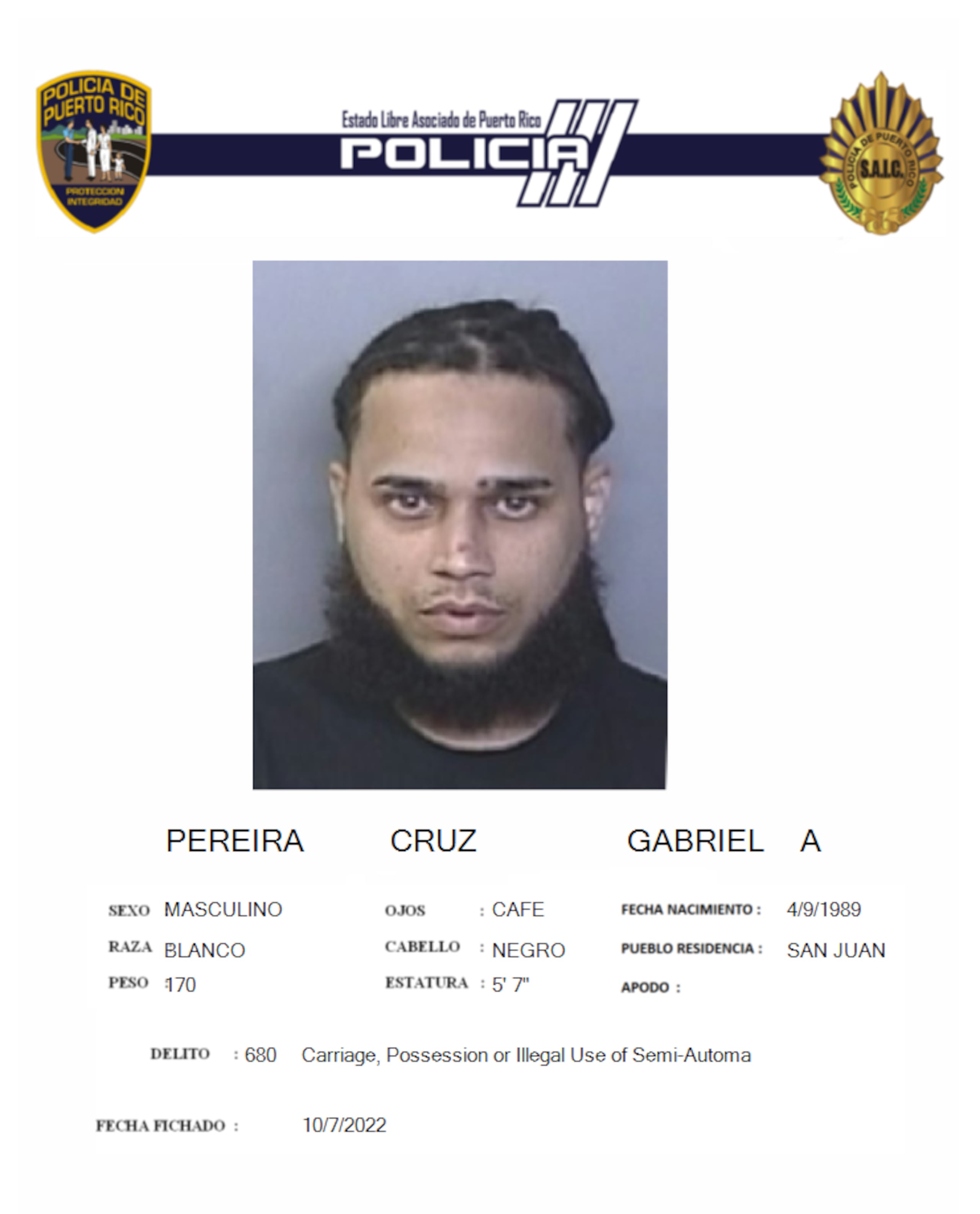 Gabriel A. Pereira Cruz presunto miembro de Las FARC, fue encontrado muerto en el Complejo Correccional de Bayamón.