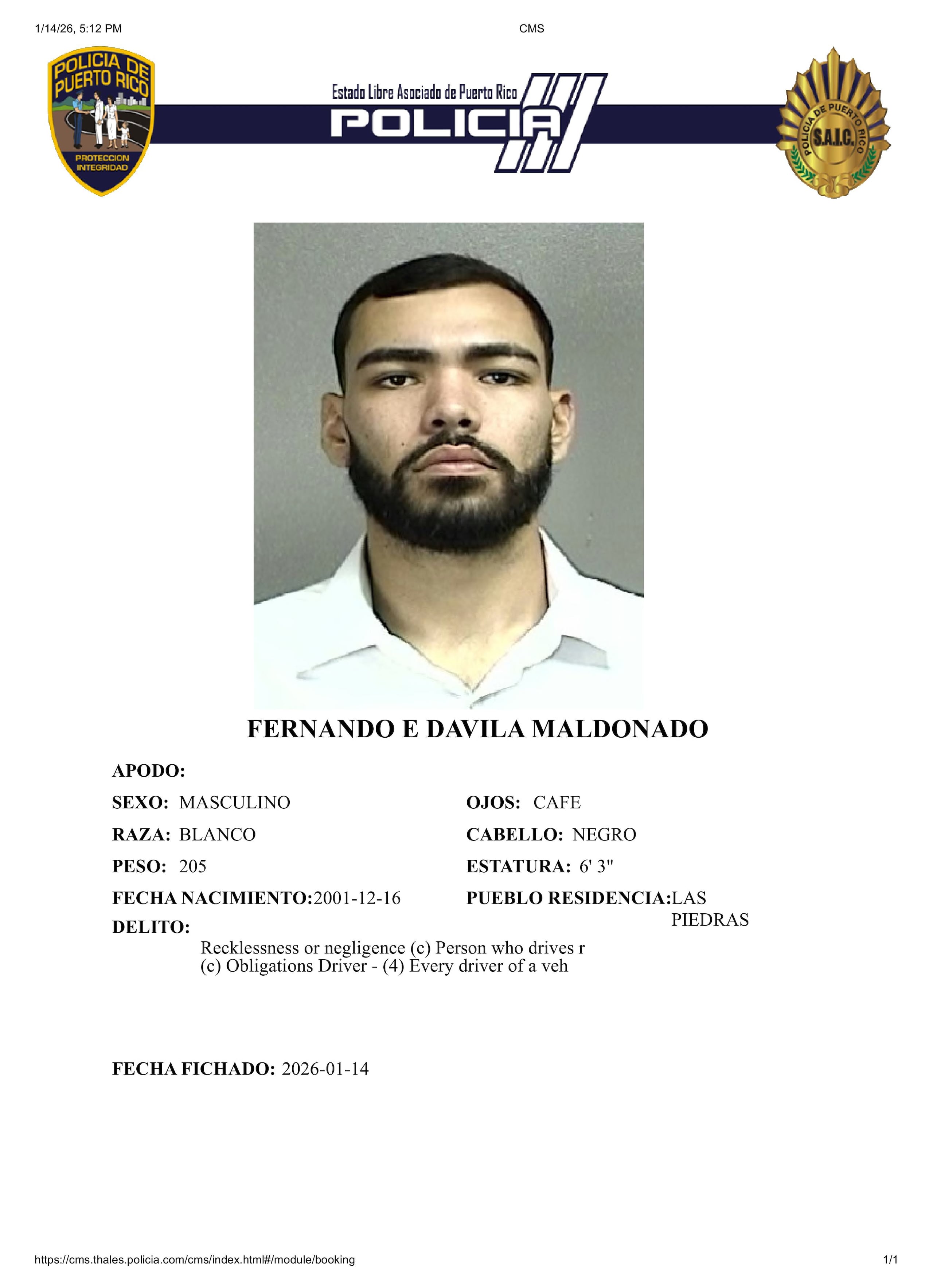 Dávila Maldonado quedó libre bajo fianza, con un grillete electrónico.