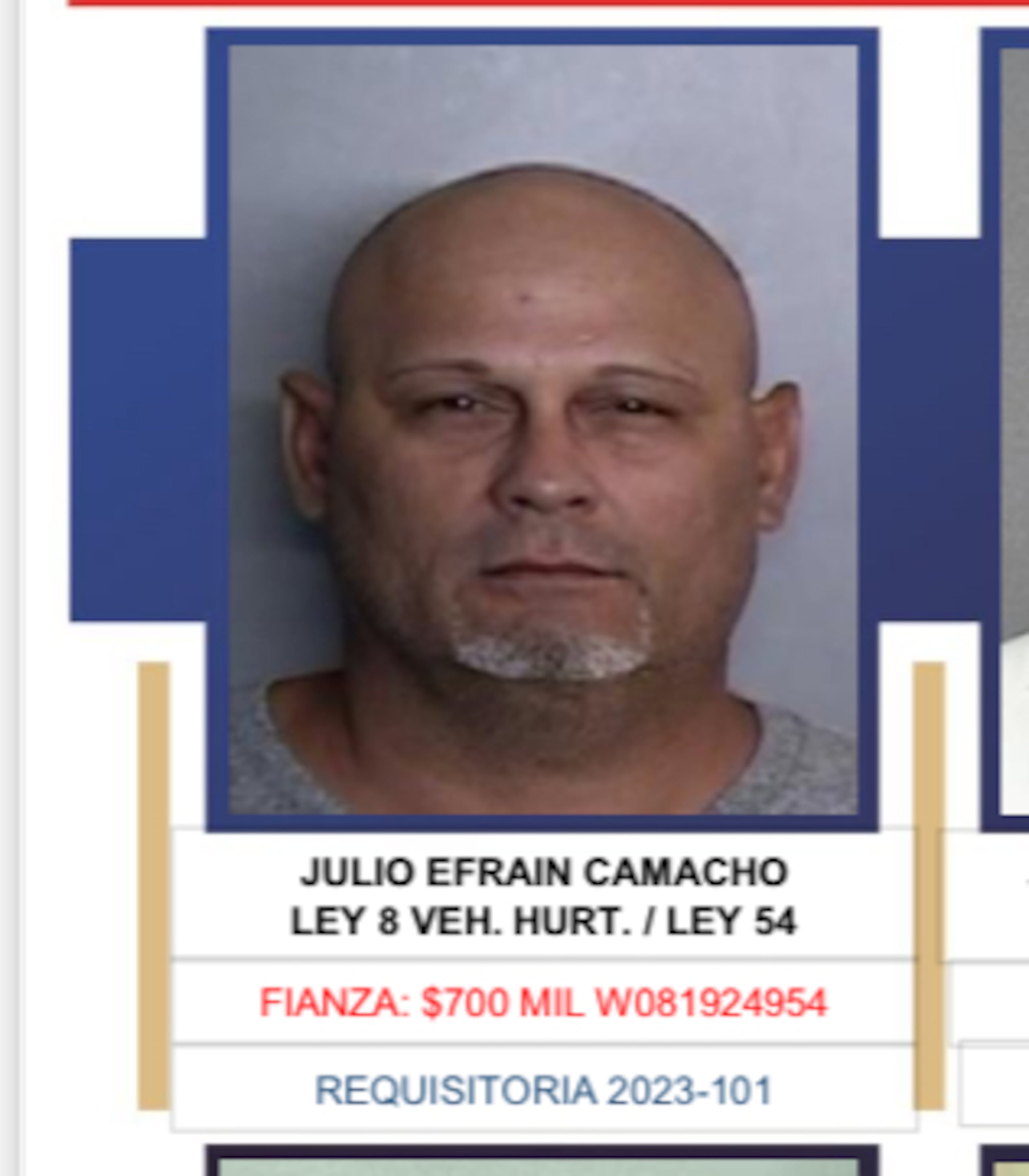 Julio Efraín Camacho era buscado por las autoridades por varios delitos.