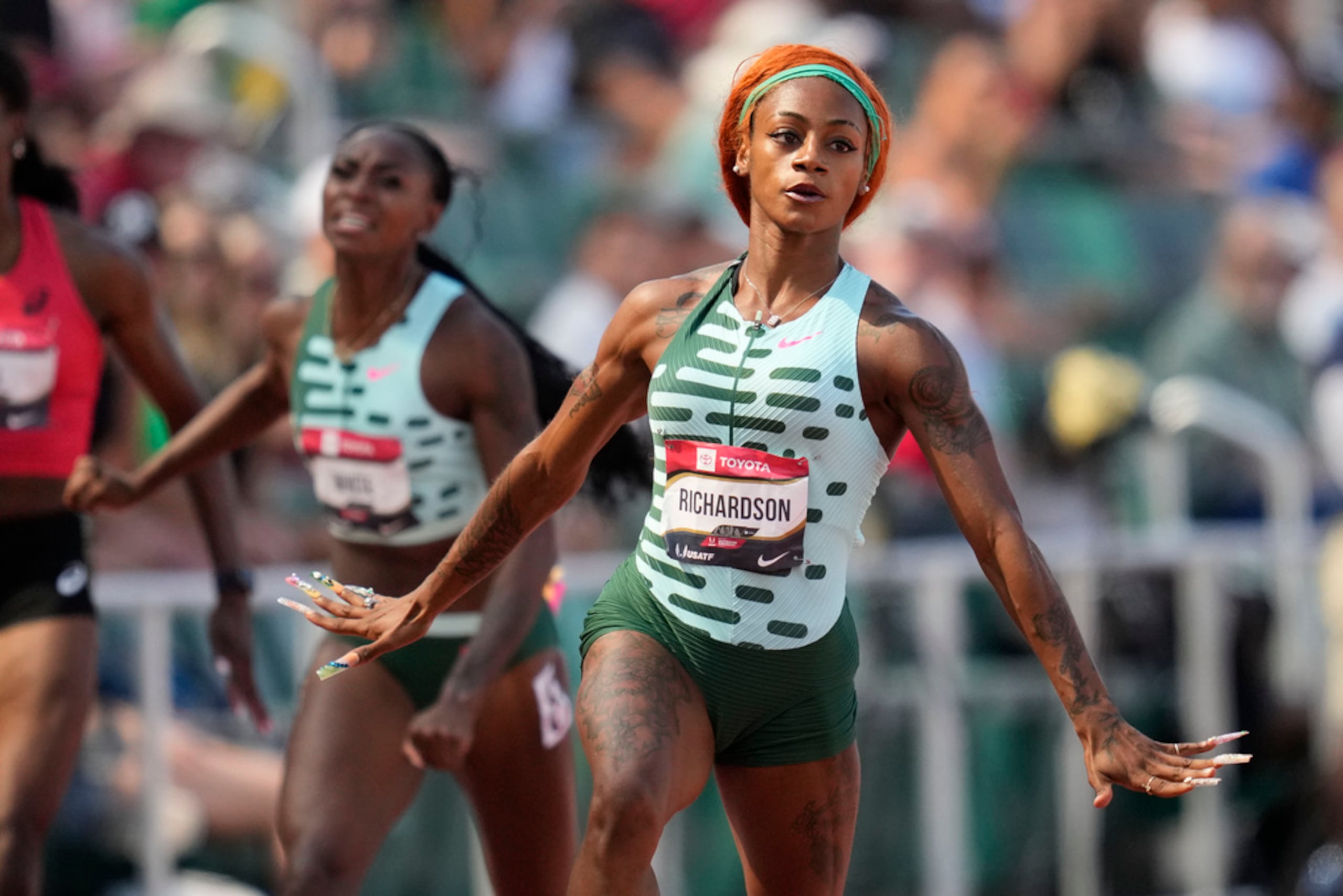 Sha'Carri Richardson ganó una eliminatoria de los 100 metros en el campeonato nacional de Estados Unidos, el pasado julio.