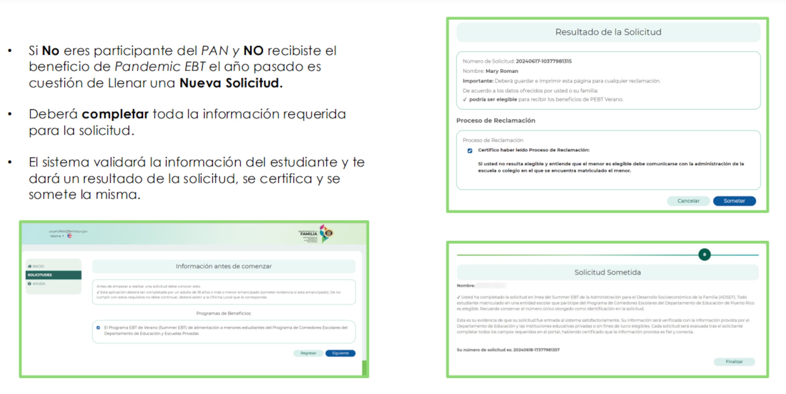 El último paso es para nuevo solicitantes del programa Summer EBT.