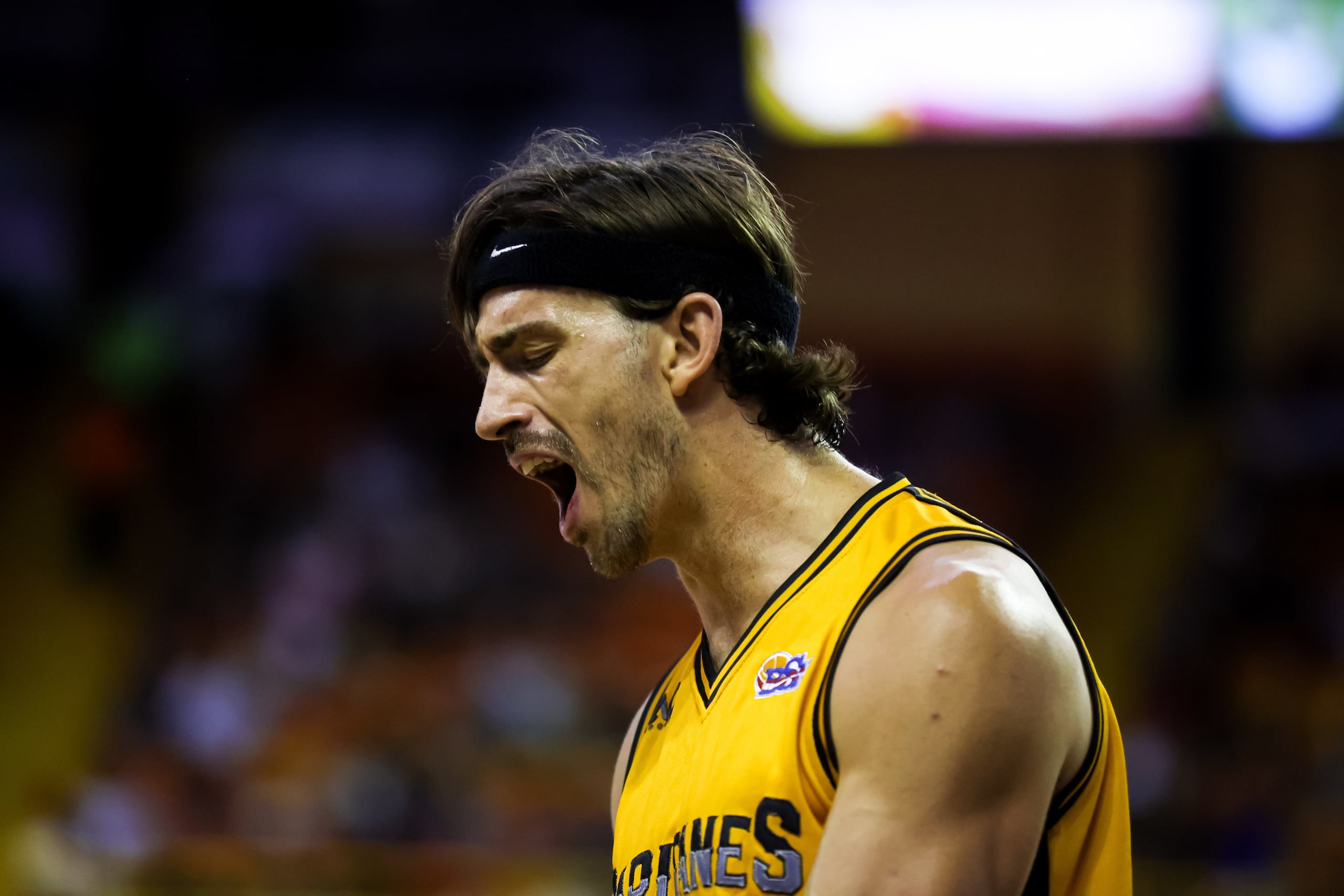David Stockton en el uniforme de los Capitanes de Arecibo durante la temporada 2024 del BSN.
