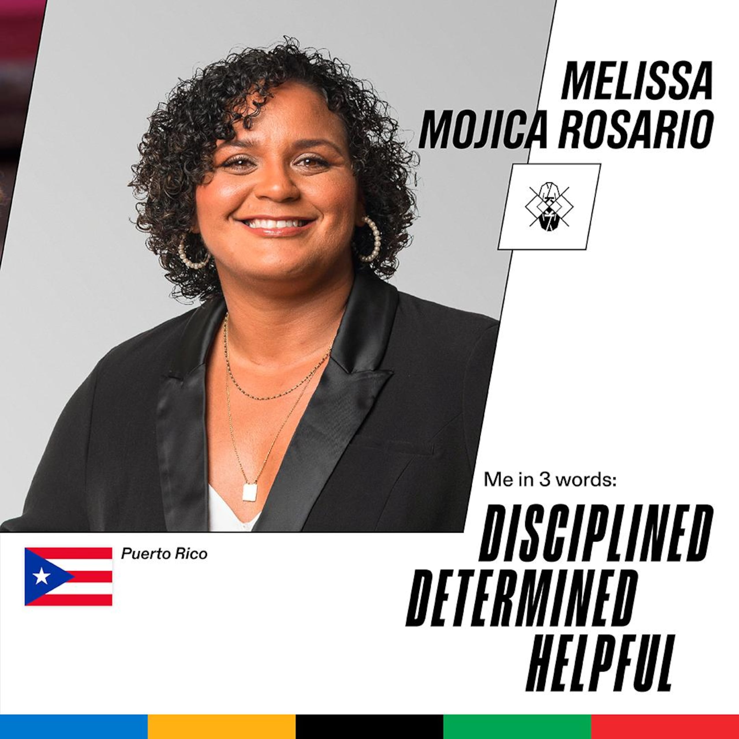 Esta es la foto de perfil aprobada por el COI que usará la boricua en campaña para la Comisión de Atletas en los Juegos Olímpicos.