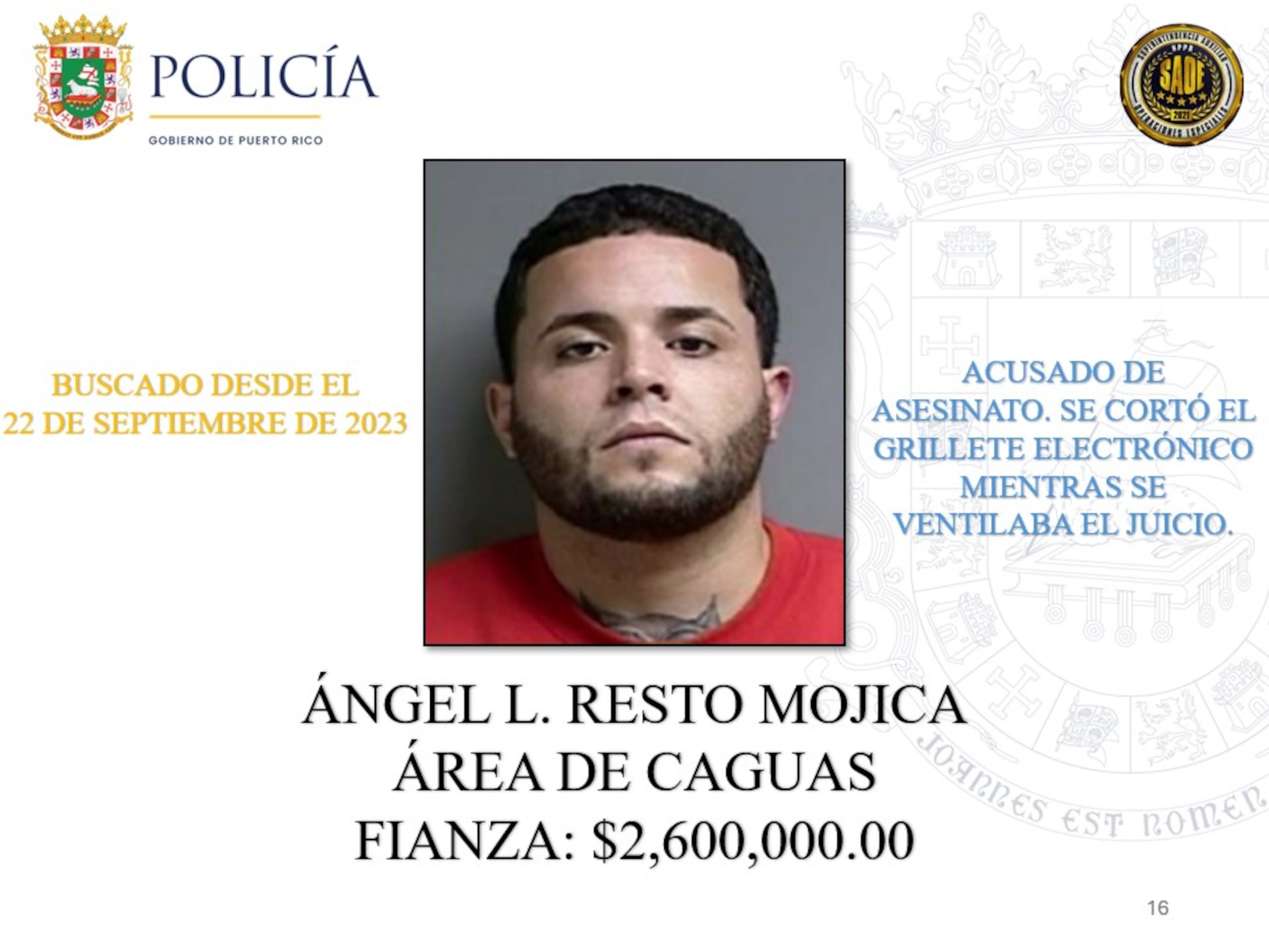 Ángel L. Resto Mojica | La Policía de Puerto Rico exhorta a la ciudadanía a colaborar con las autoridades para lograr la captura de 25 individuos que permanecen prófugos de la justicia y contra quienes pesan órdenes de arresto por delitos de asesinato ocurridos en distintos municipios de la Isla.
Estos individuos son considerados de alta peligrosidad y son buscados por hechos que han cobrado la vida de múltiples víctimas. Algunos de ellos han evadido la justicia durante años, mientras que otros enfrentan acusaciones recientes por asesinatos cometidos durante el presente año.