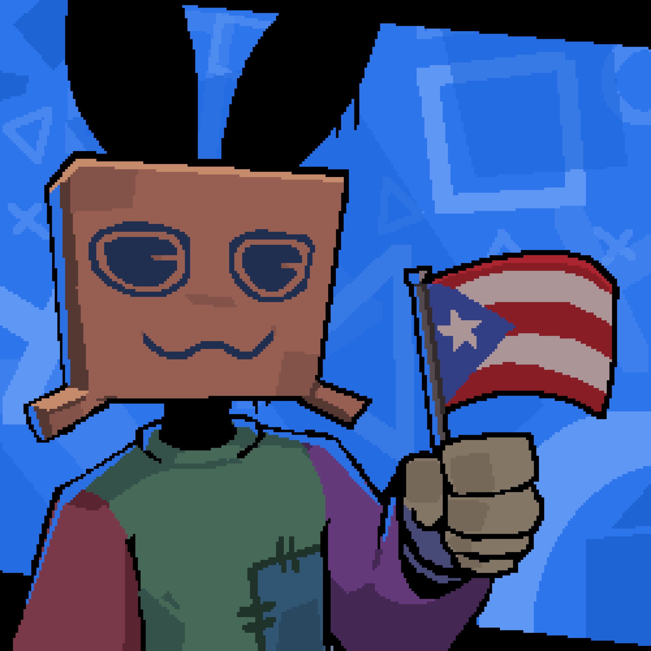 Kenneth Álvarez celebró el lanzamiento de su juego en Playstation 5 dibujando a uno de los personajes, Boxers, con la bandera de Puerto Rico en mano.