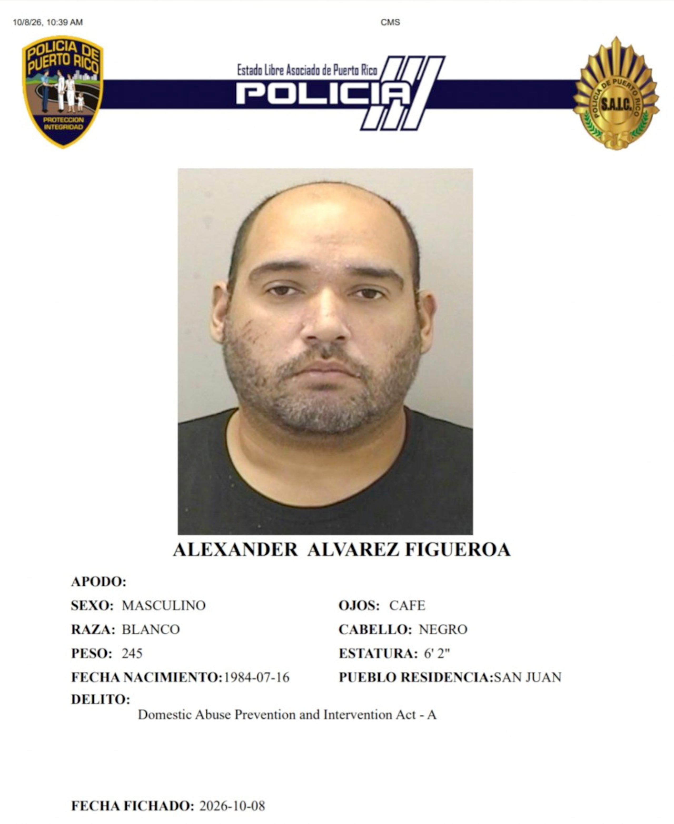 A Alexander Álvarez Figueroa, se le radicó un cargo por maltrato contra su exesposa.