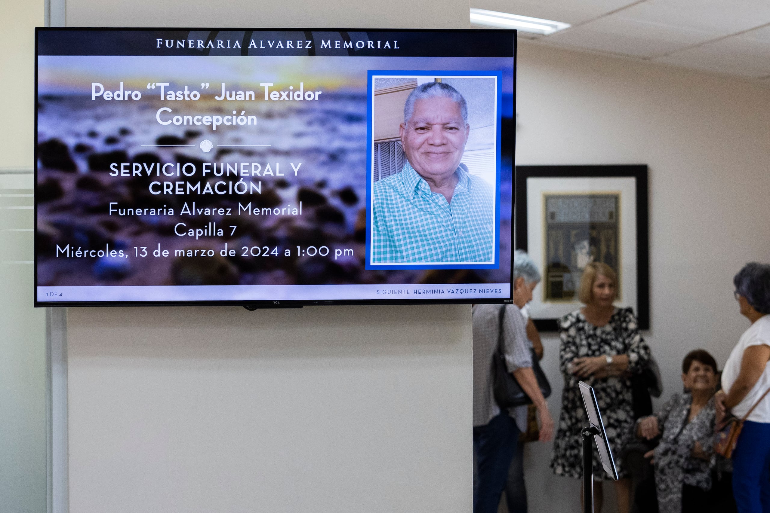 El velorio de Pedro Juan Texidor se realizó en la Funeraria Álvarez Memorial de Bayamón.