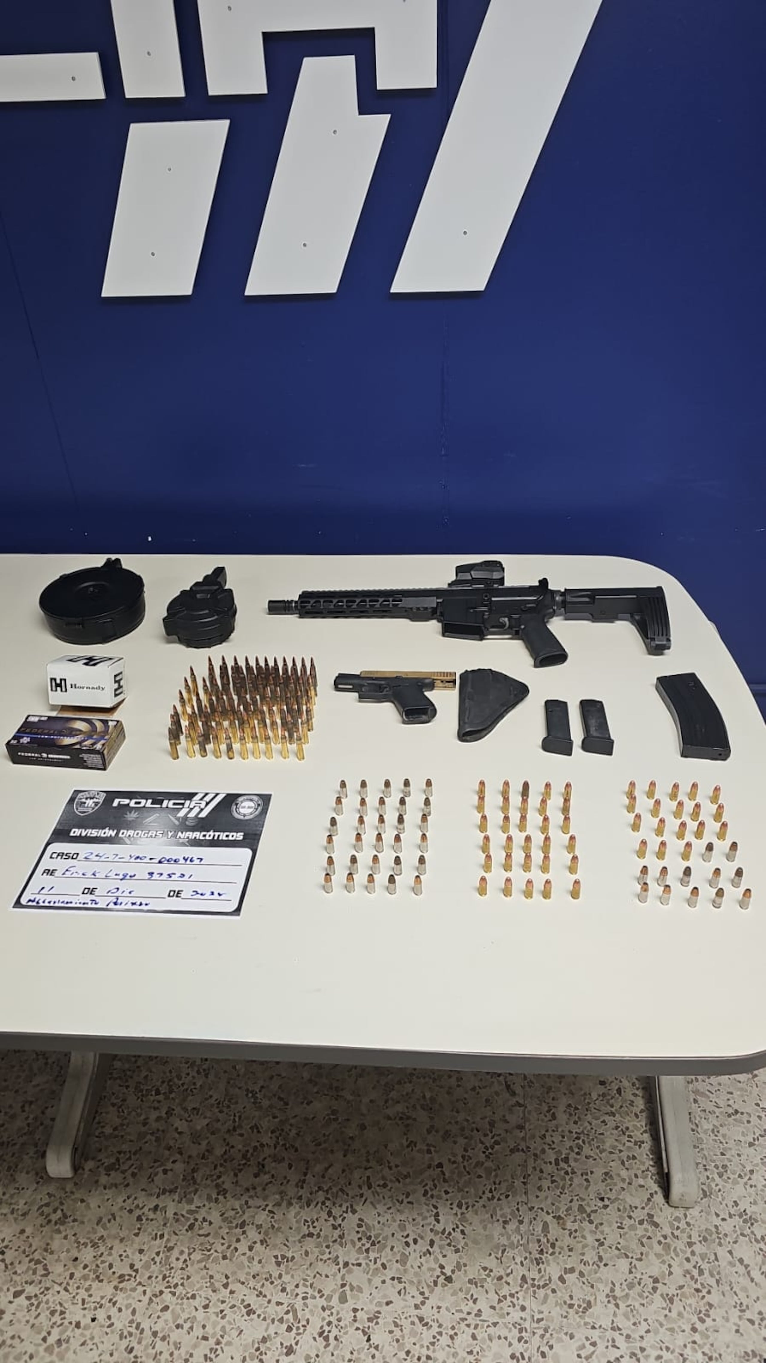 Armas ilegales, balas y municiones ocupadas en dos allanamientos en Toa Alta.