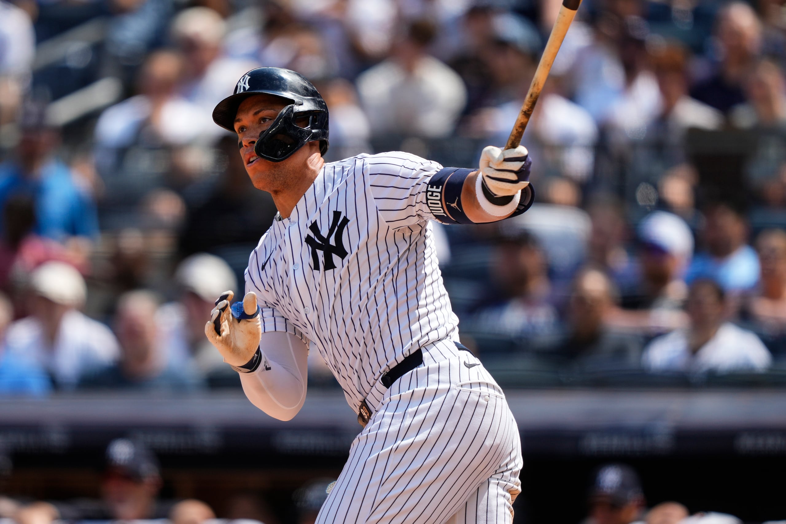 Aaron Judge también conectó un doble en el partido.