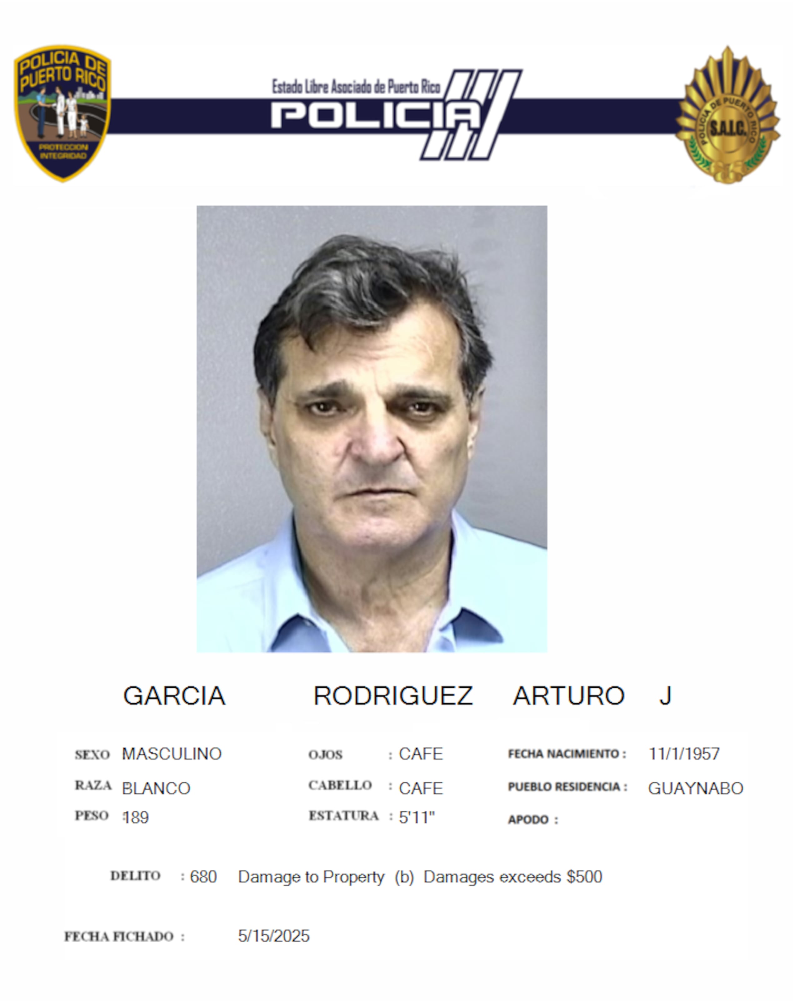 Arturo J. García Rodríguez, fue acusado por causar daños a un Tesla.